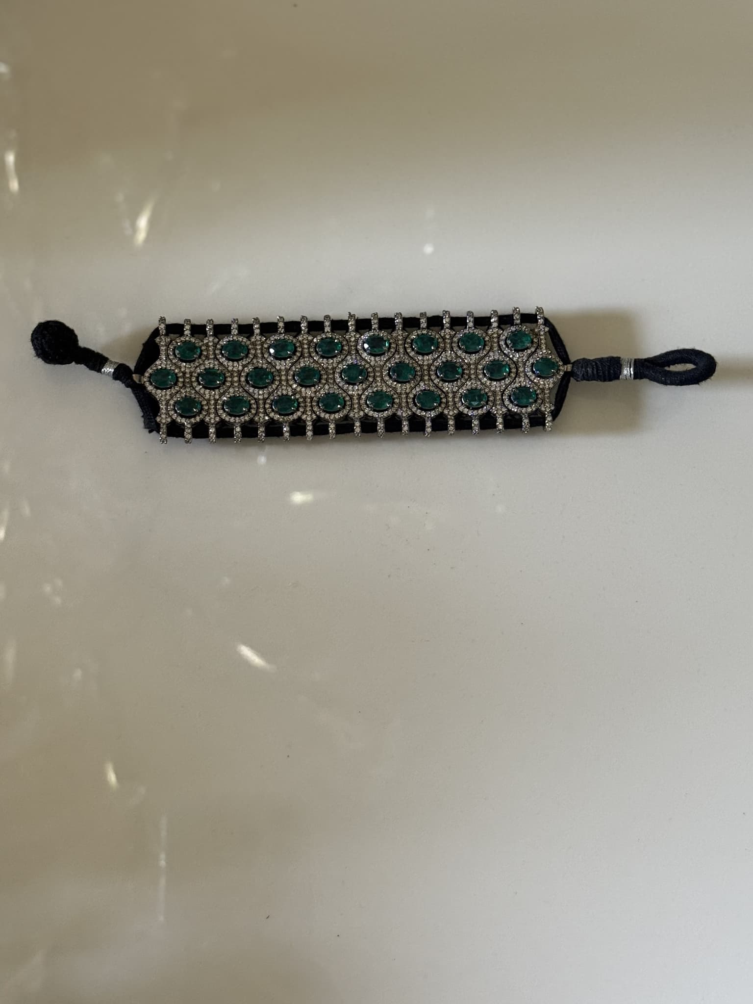 Emerald Mesh Panel Bracelet