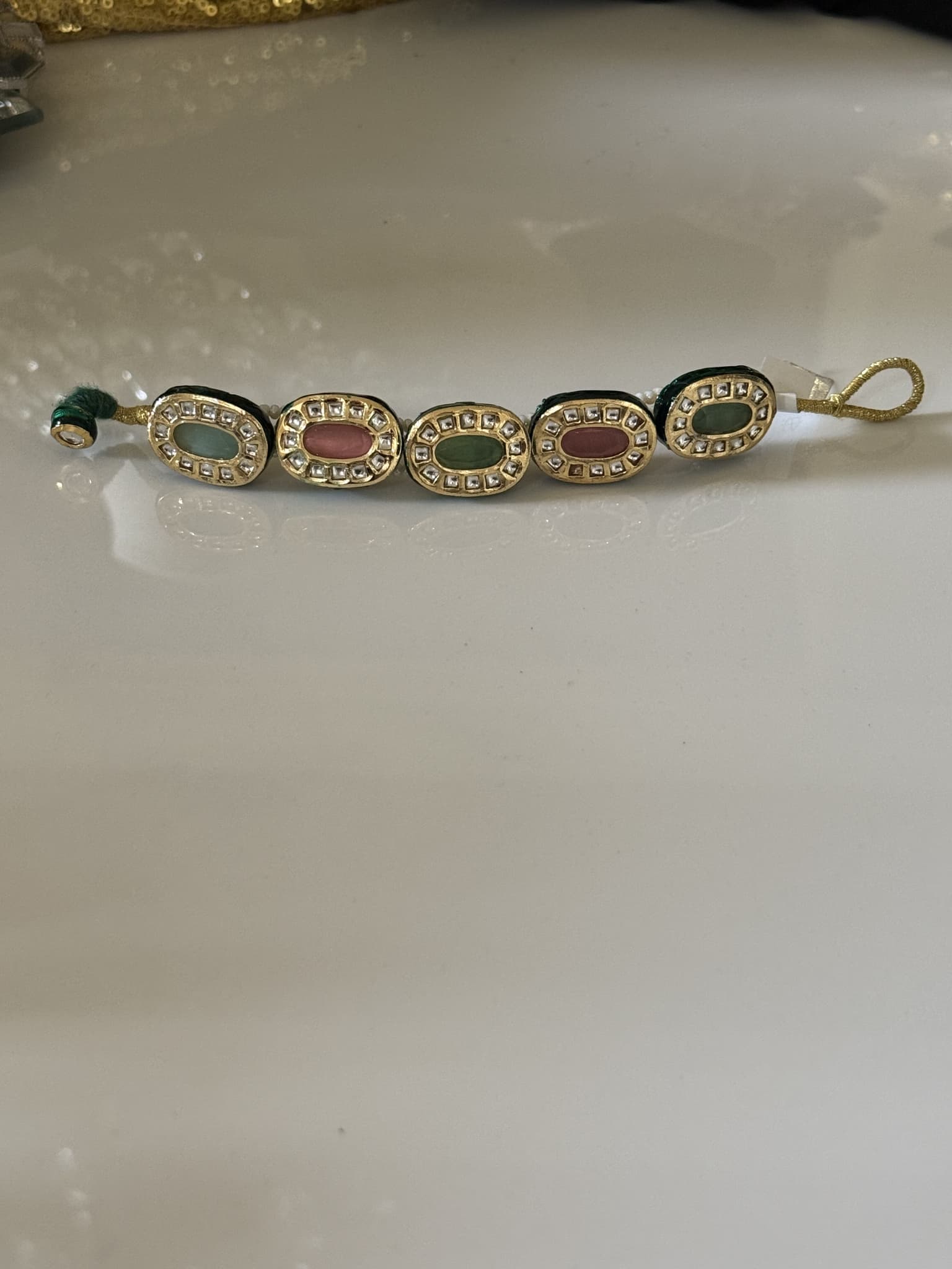 Navratna Oval Link Bracelet
