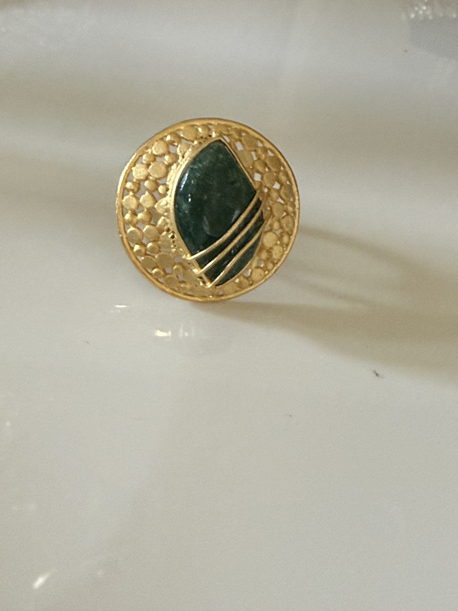 Emerald Shield Signet Ring