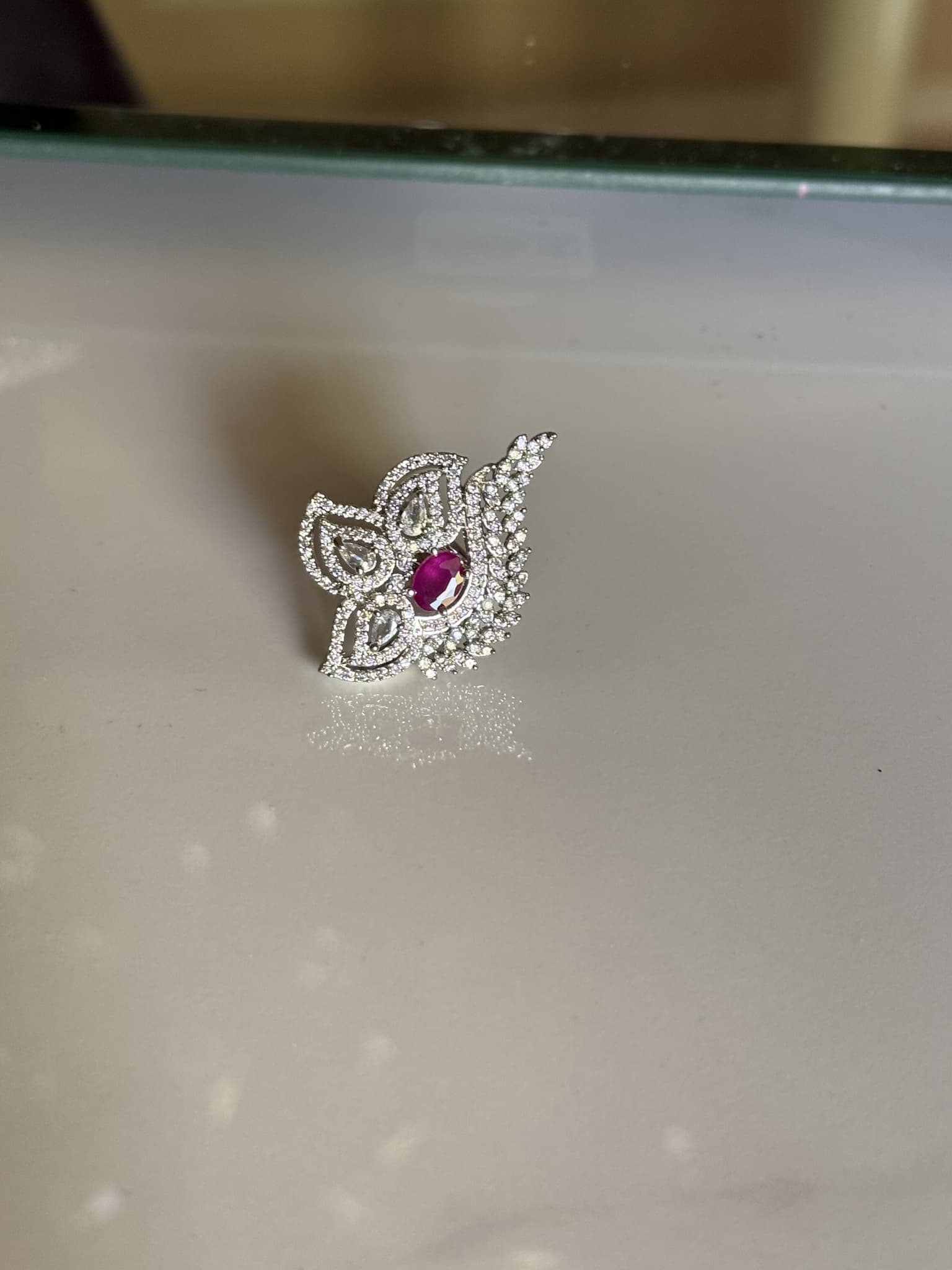 Ruby Rosette Kundan Ring