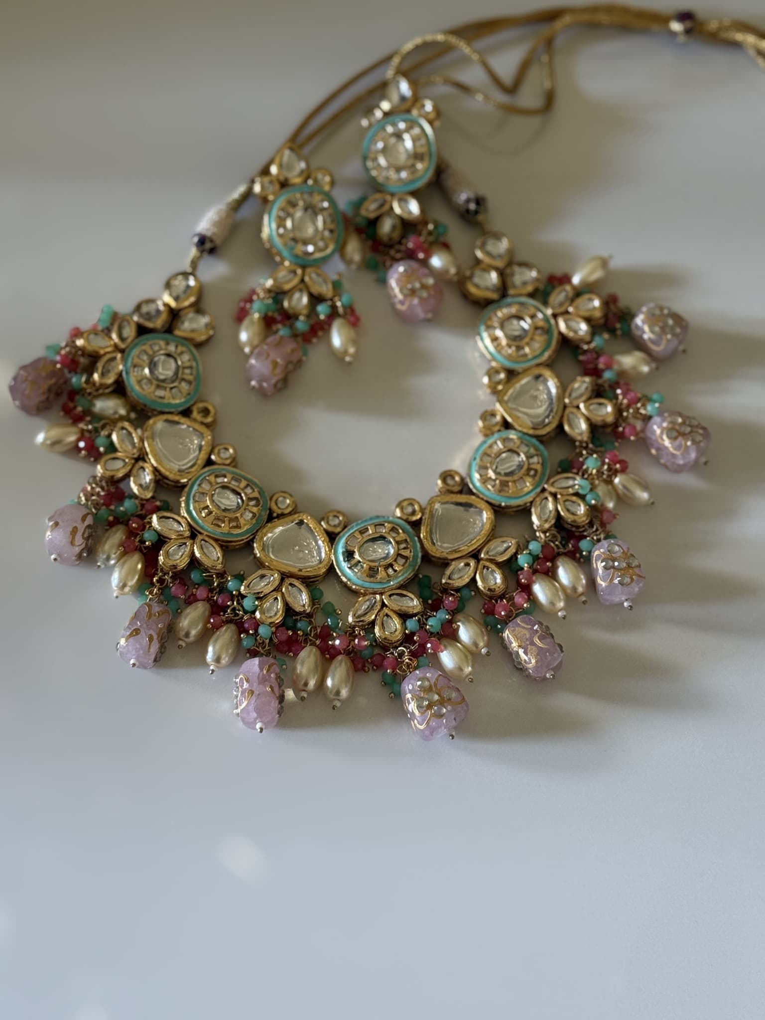 Royal Polki Drop Necklace Set