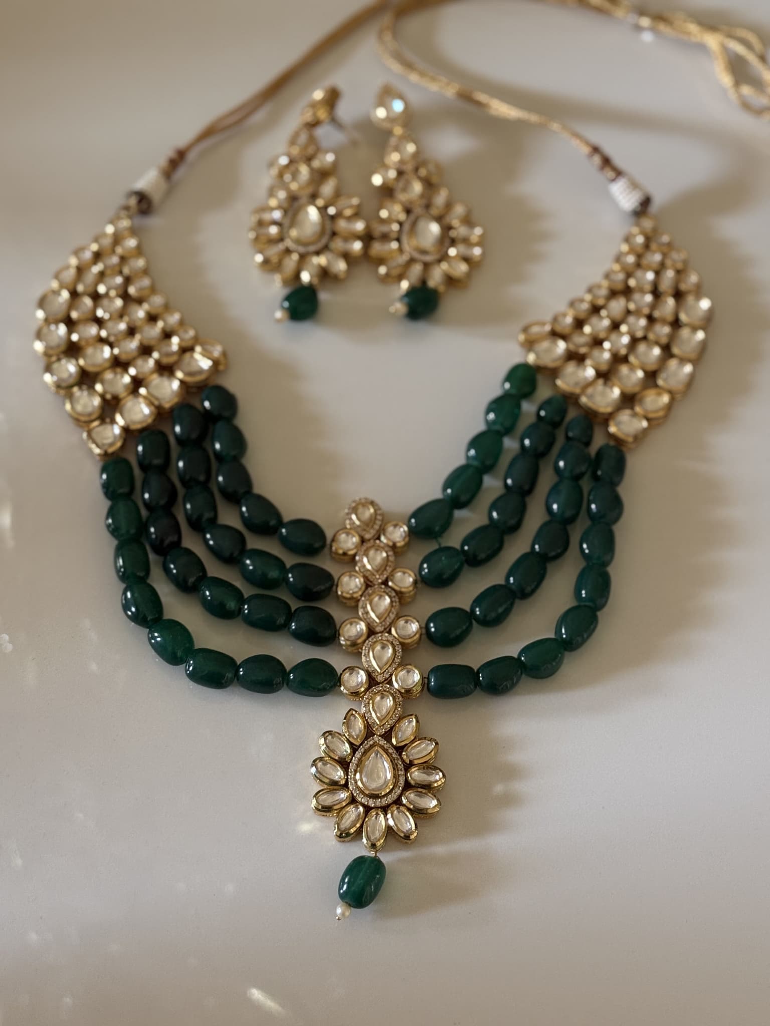 Kundan Emerald Multi-Strand Set