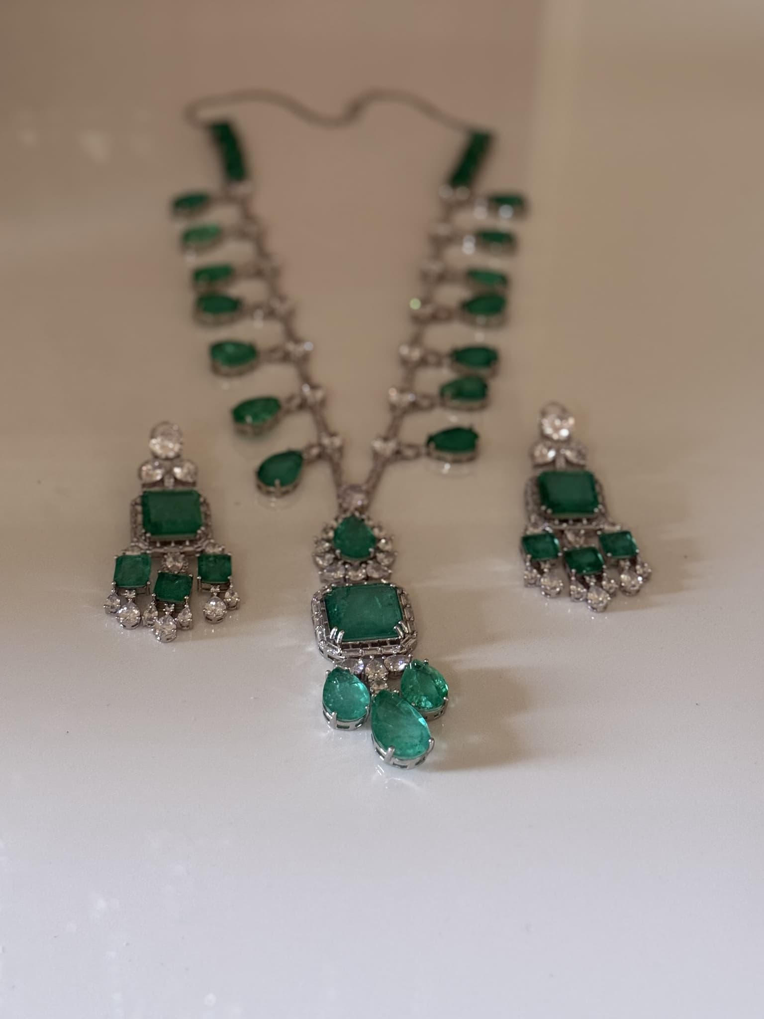 Vintage Emerald Necklace Set