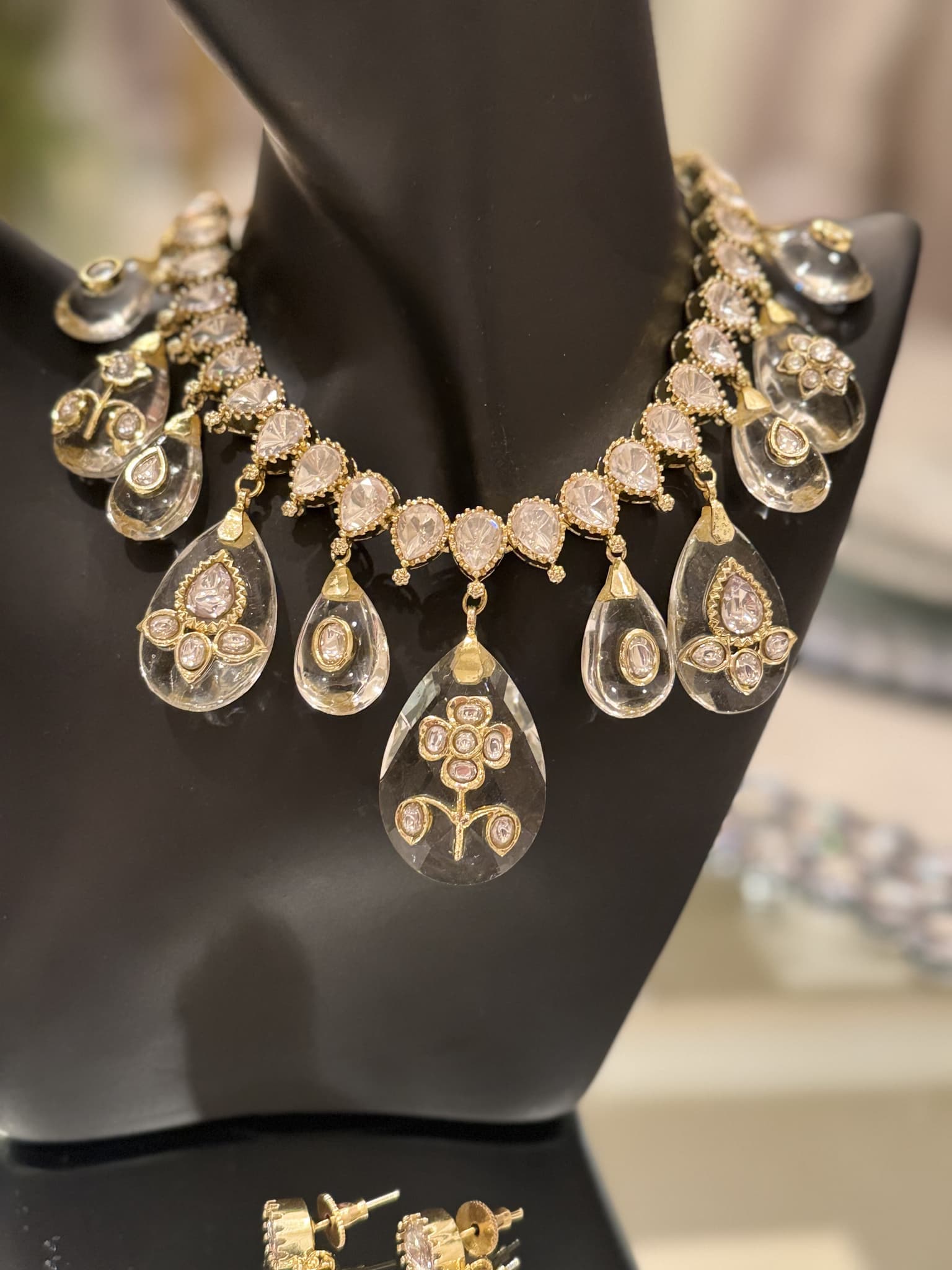 Quartz Crystal Statement Necklace Set thumbnail 2