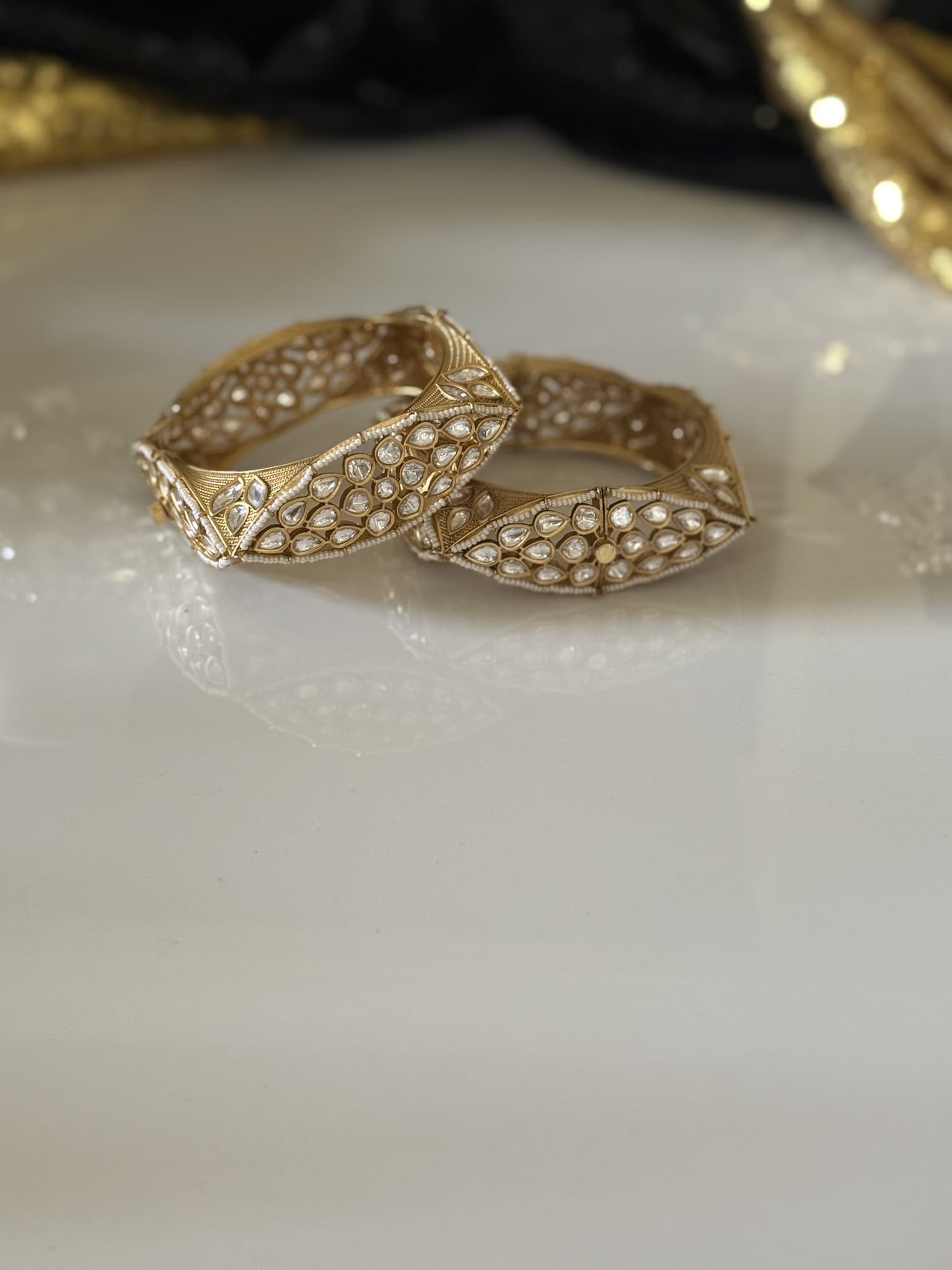 Diamond and Ruby Encrusted Hinged Cuff