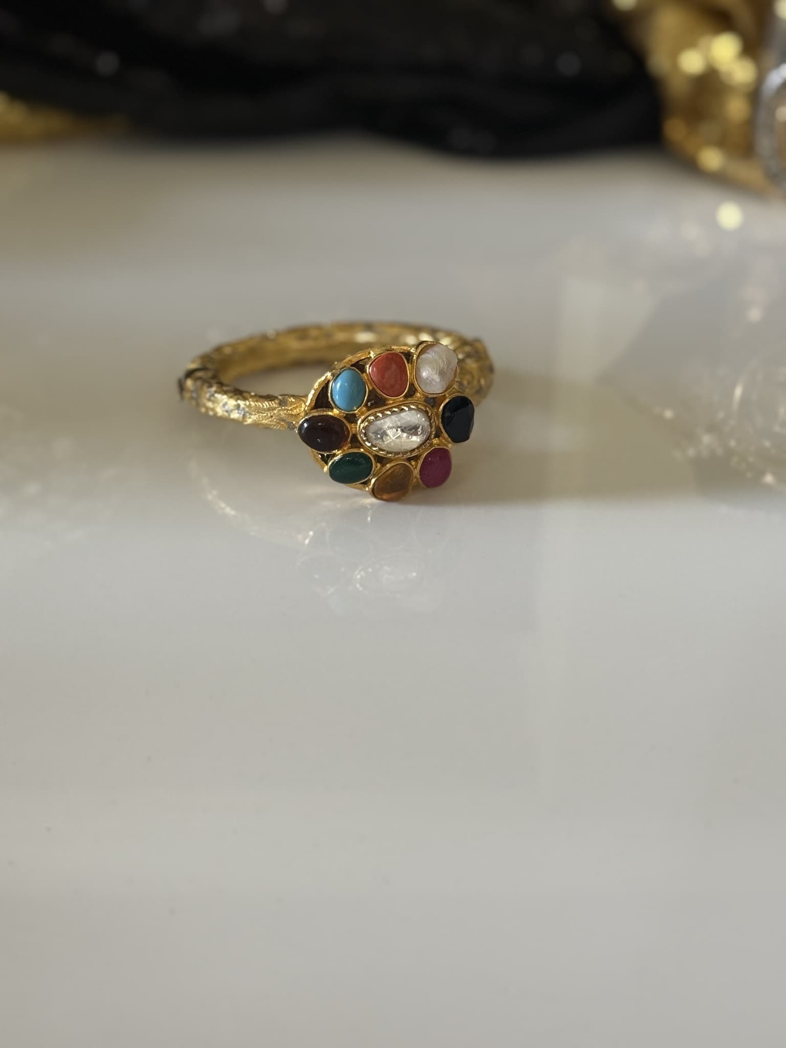 Navratna Gemstone Gold Ring