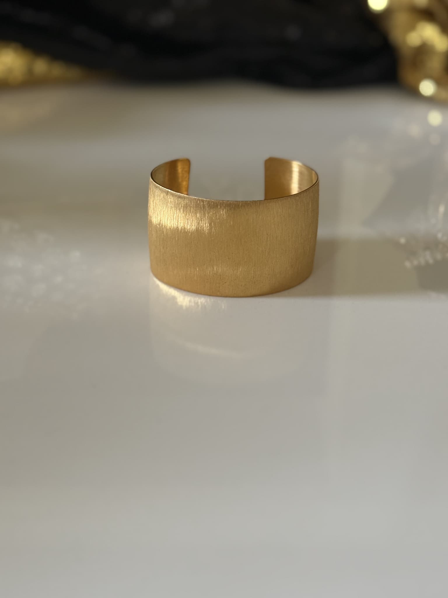 Gold Open Twist Cuff Bracelet