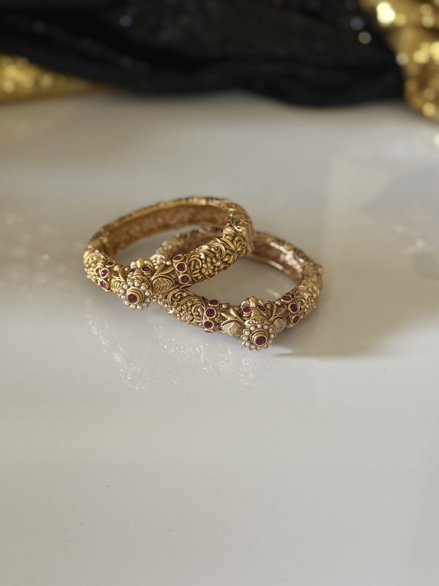Silver Square Link Open Cuff Set