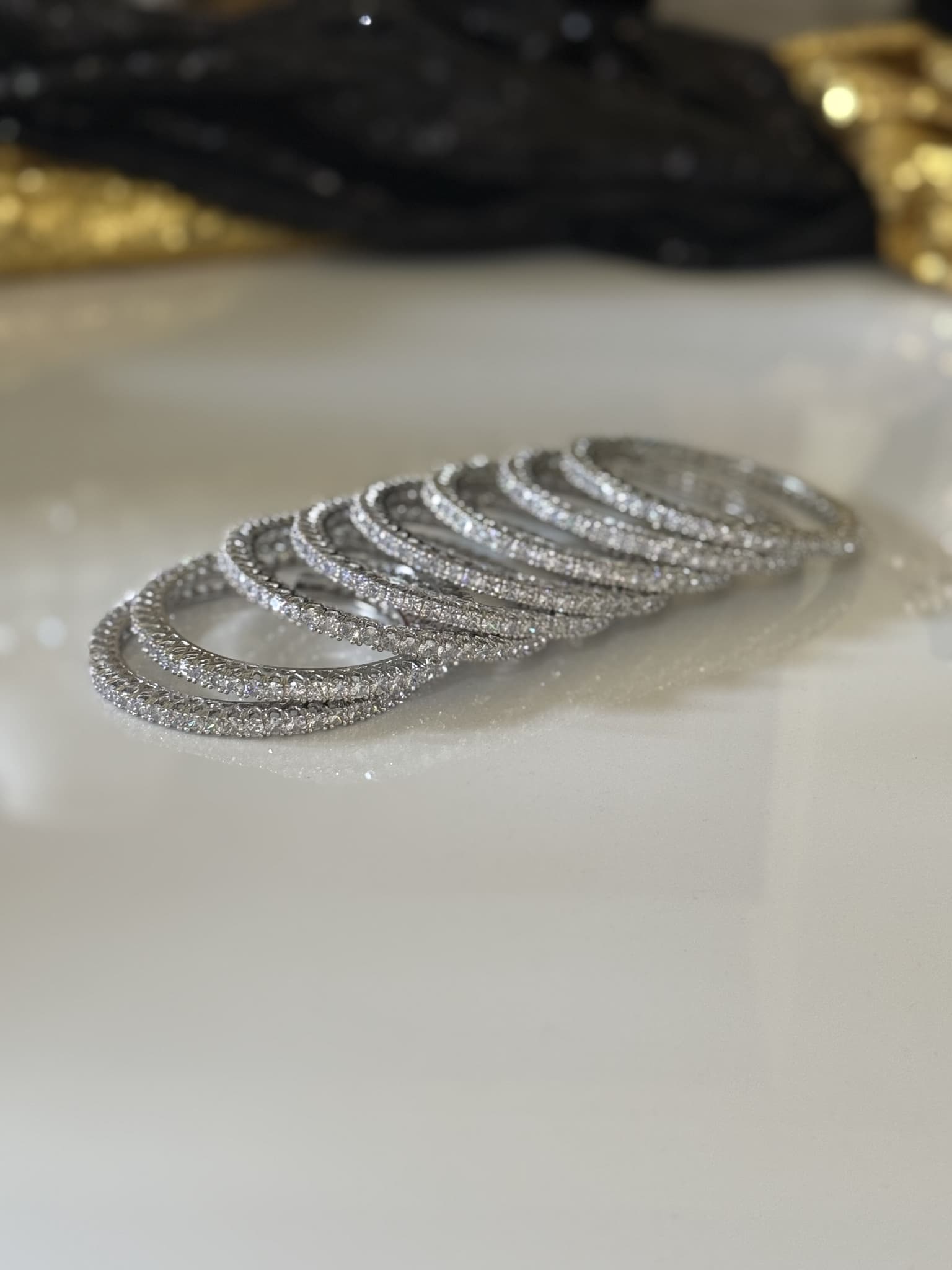Pearl and Kundan Jhumka Bangle Set