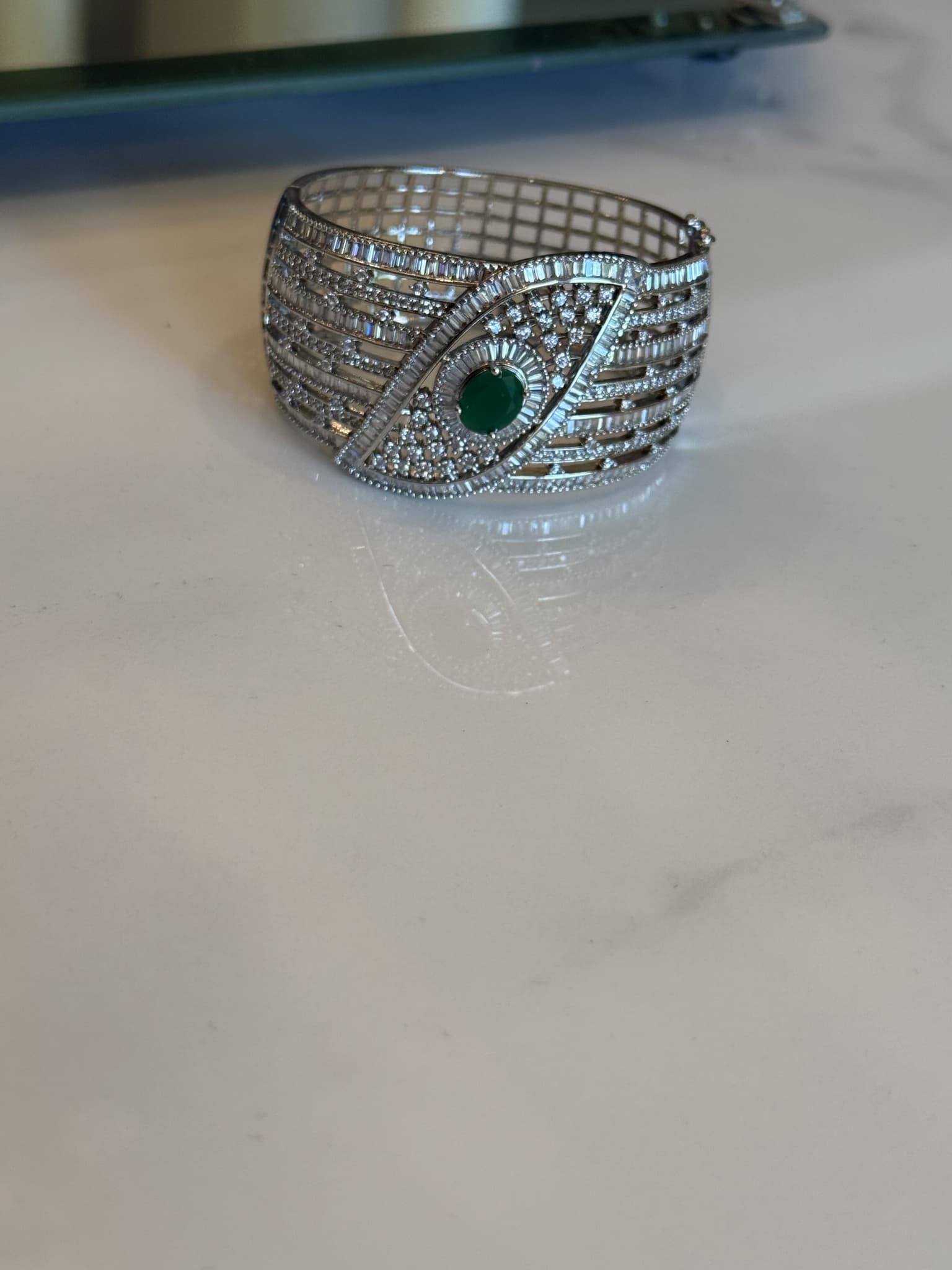 Gold Leaf Inspired Cuff with Diamond Pavé