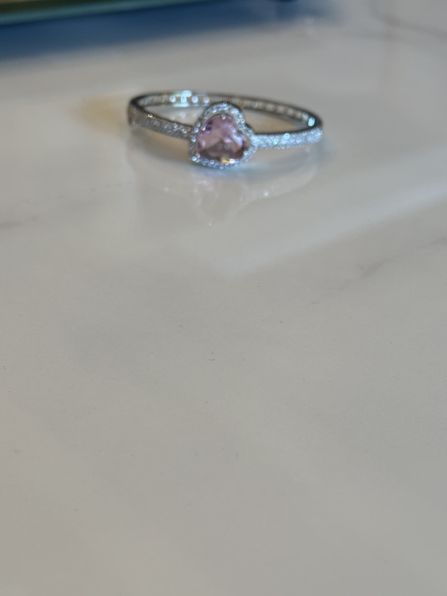 Pink Heart Sapphire Diamond Bracelet
