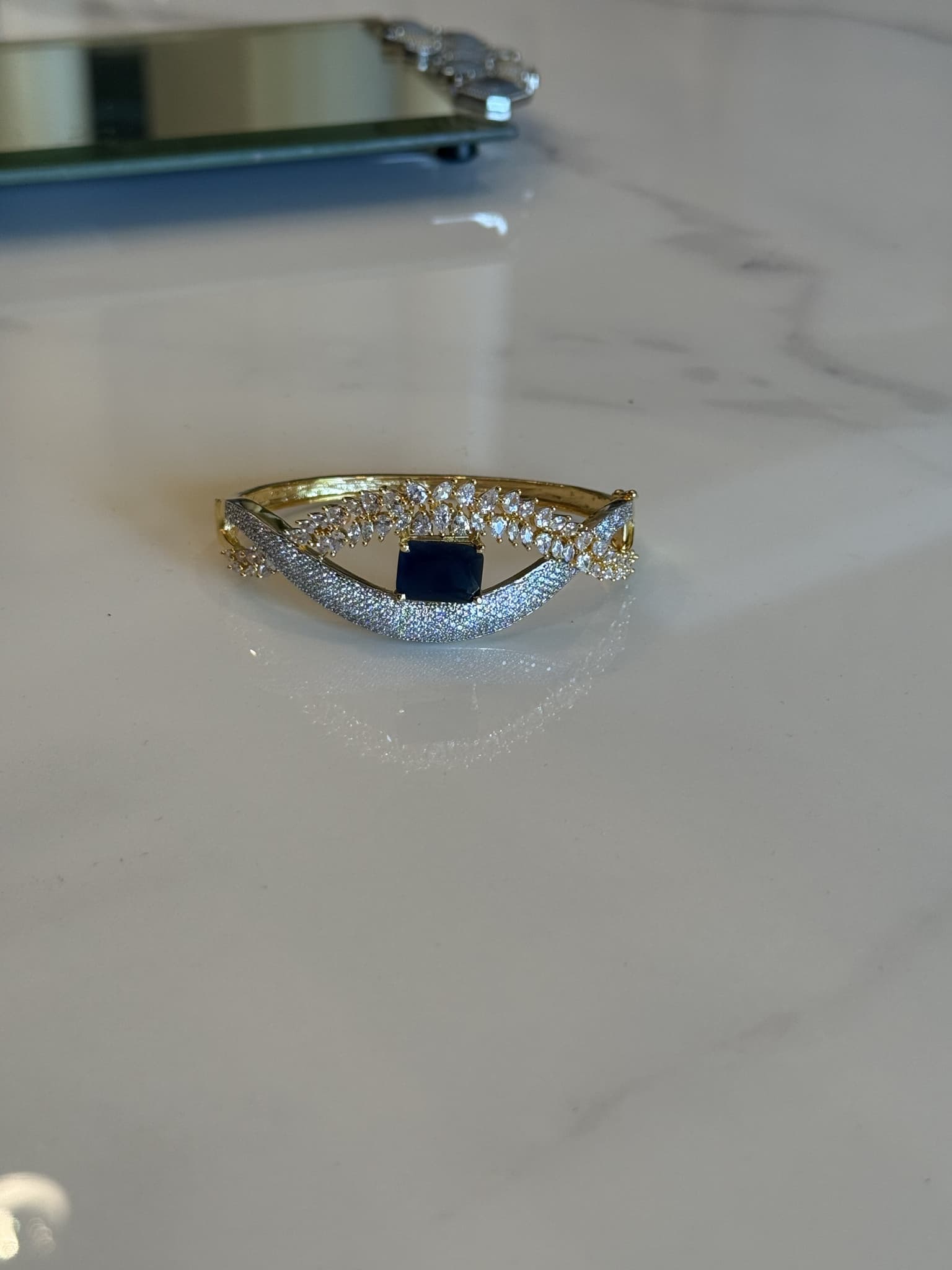 Blue & Diamond Bangle