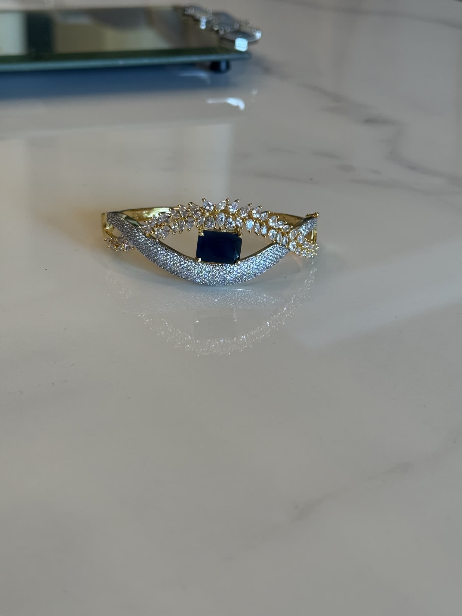 Blue & Diamond Bangle