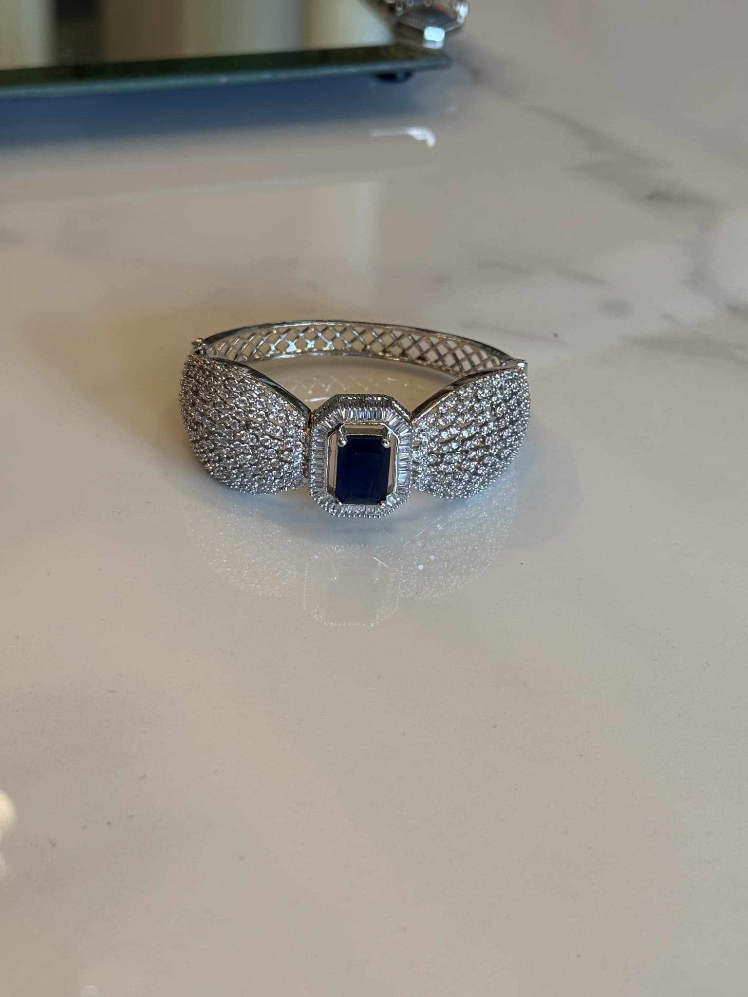 Sapphire Baguette Diamond Cuff