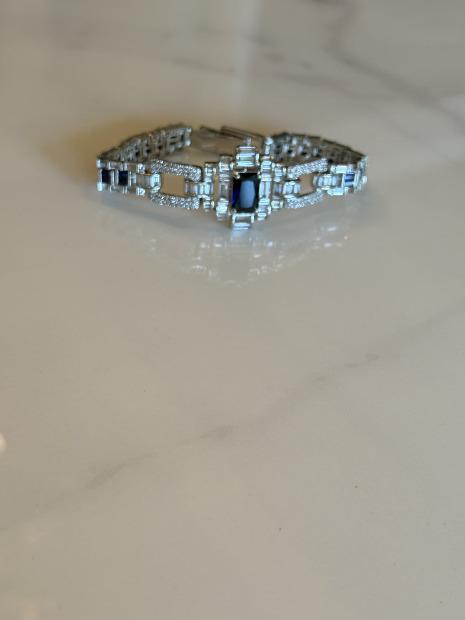 Blue Sapphire Art Deco Bracelet