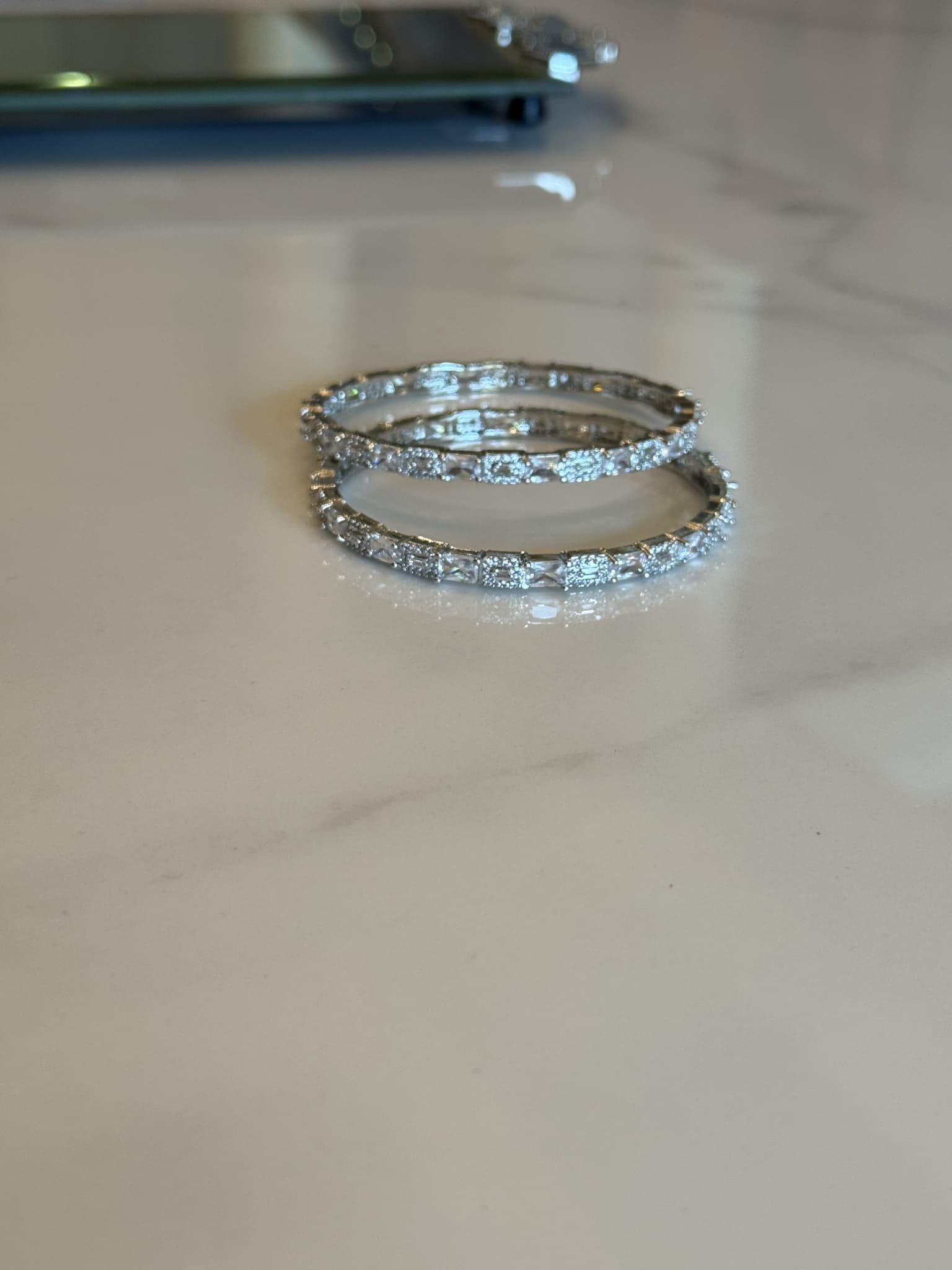 Vintage Style Diamond Bangles Pair