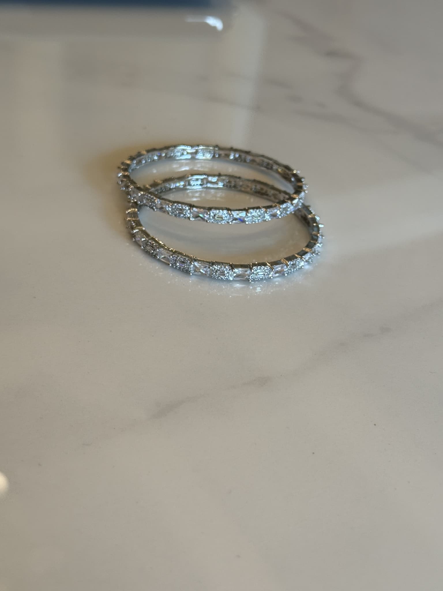 Vintage Style Diamond Bangles Pair
