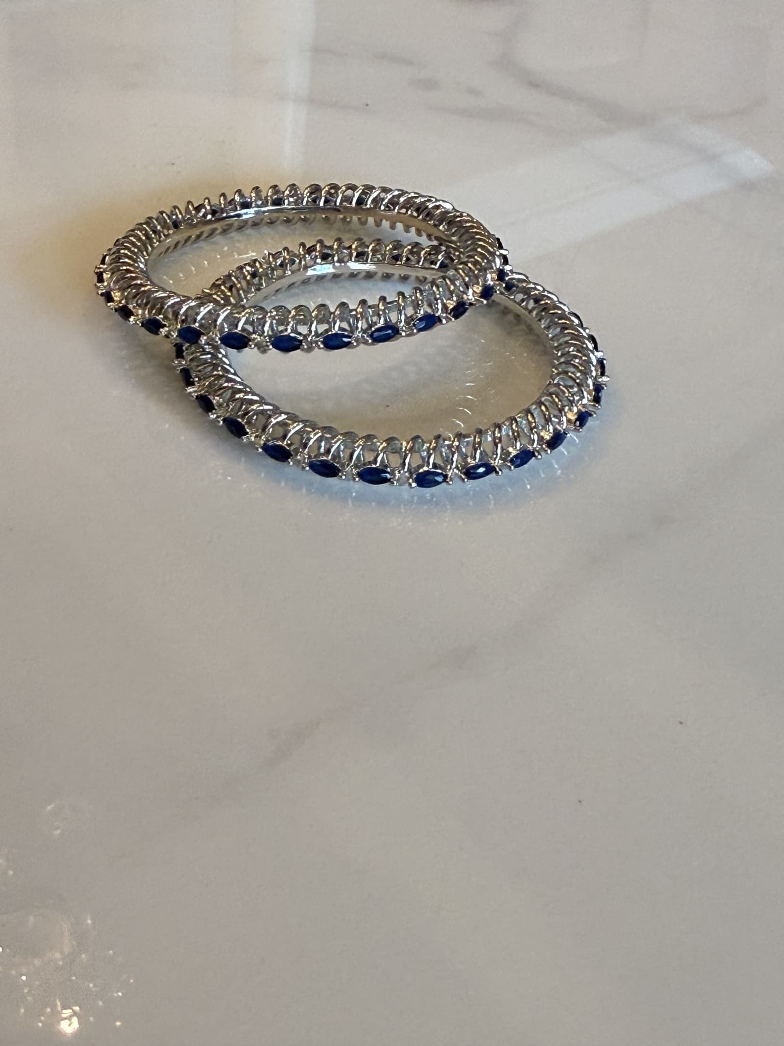 Blue Glass Chain Bracelet