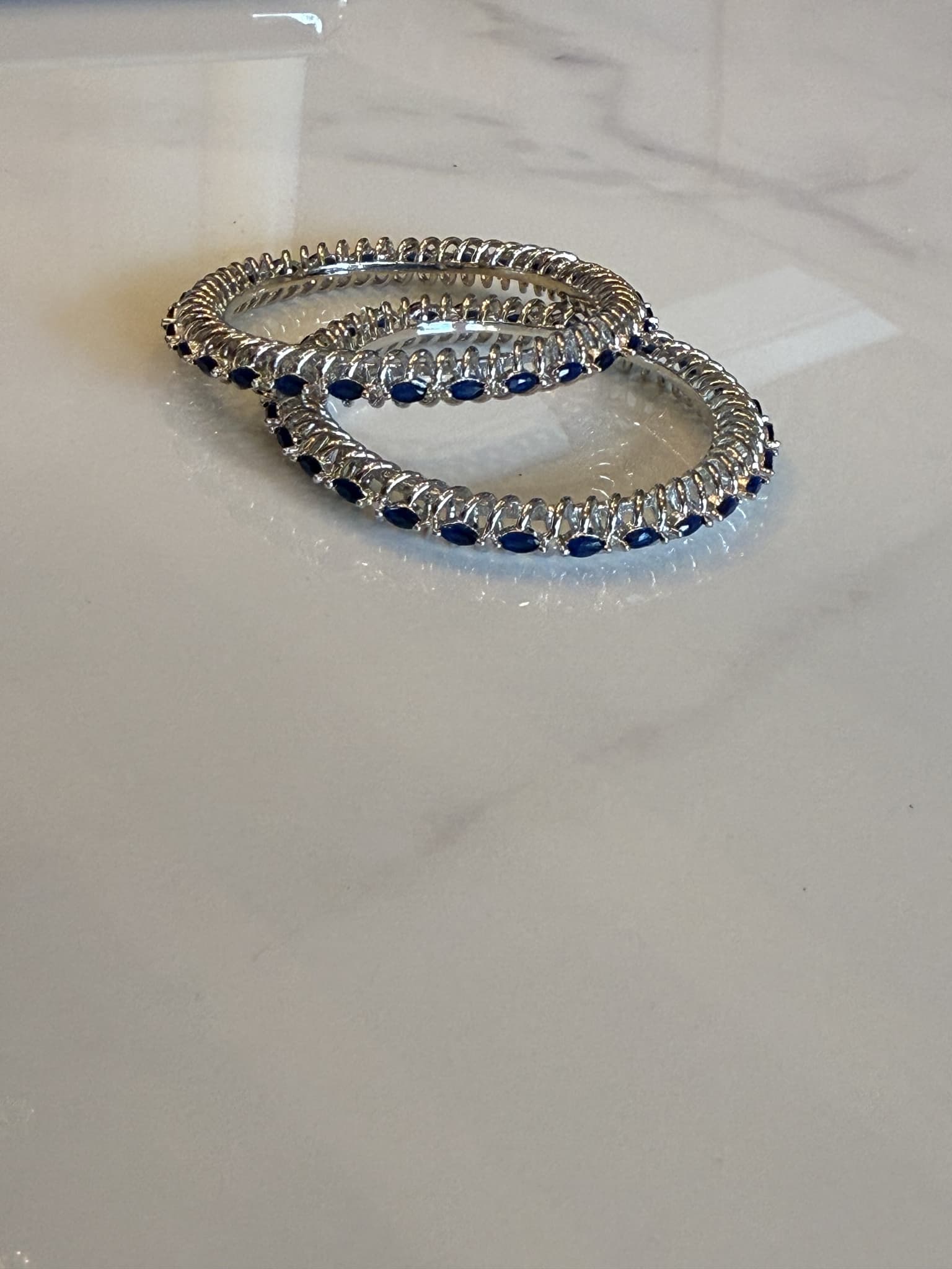 Blue Glass Chain Bracelet
