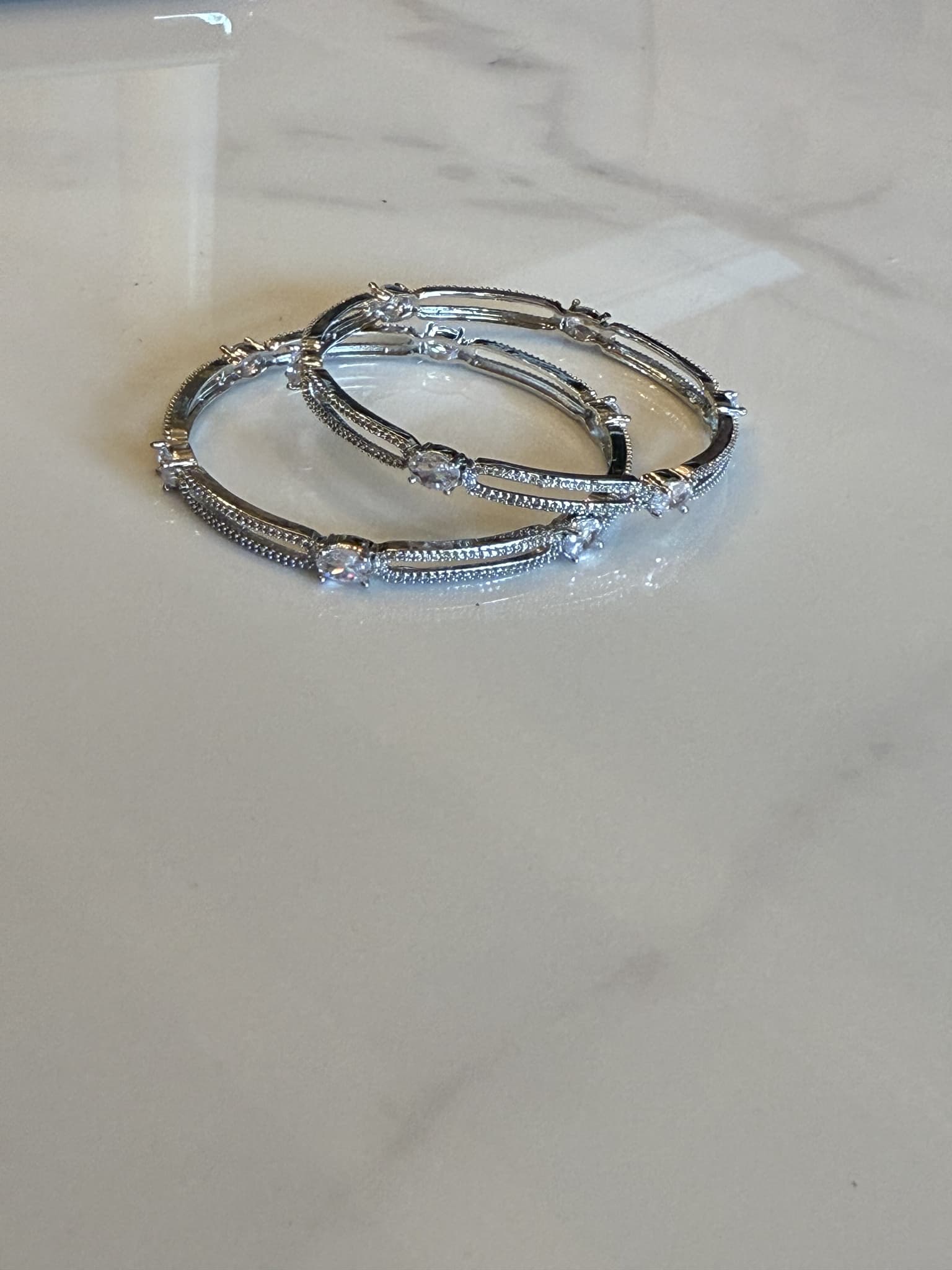Three-Stone Gold Bangle