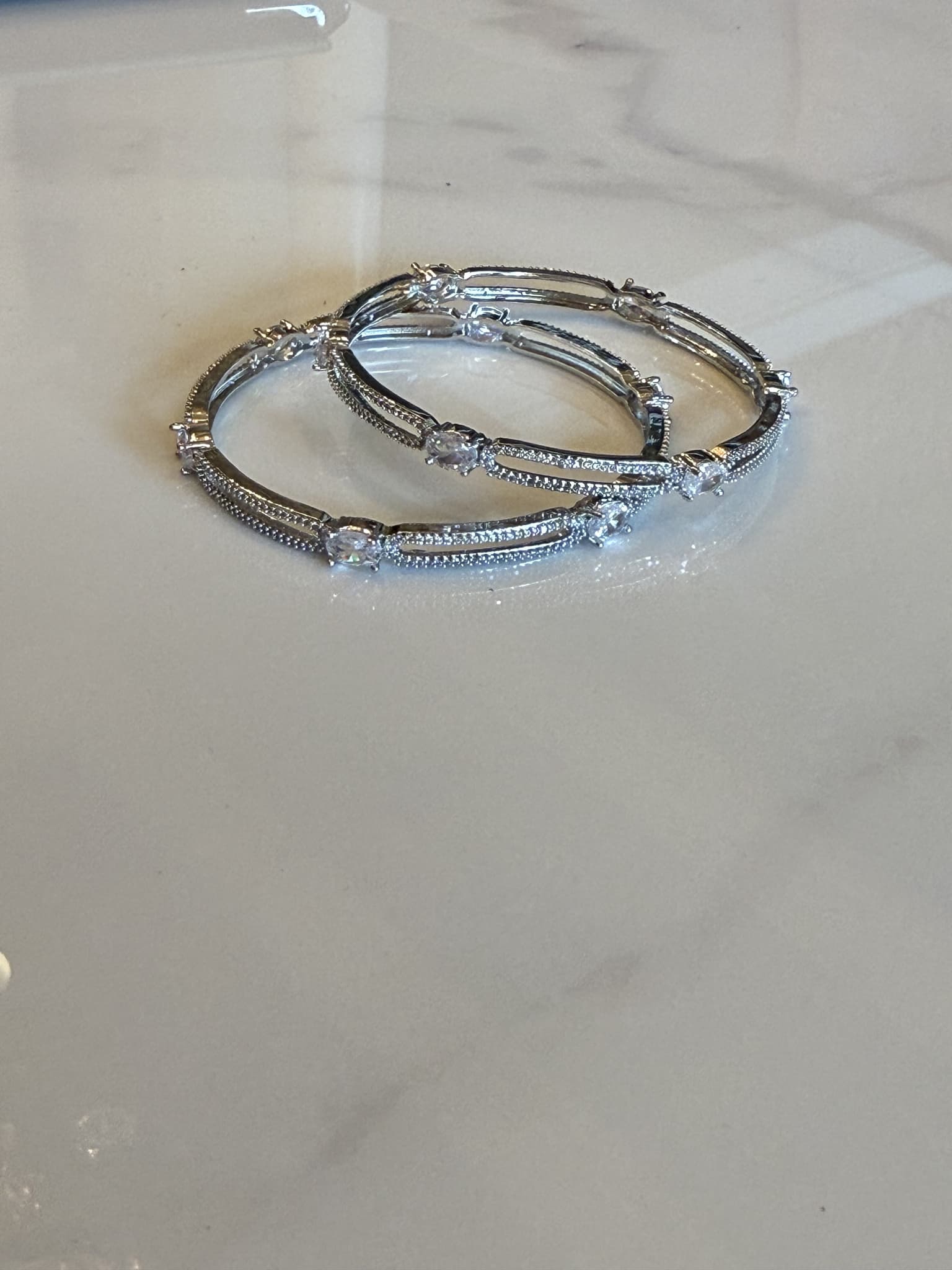 Three-Stone Gold Bangle