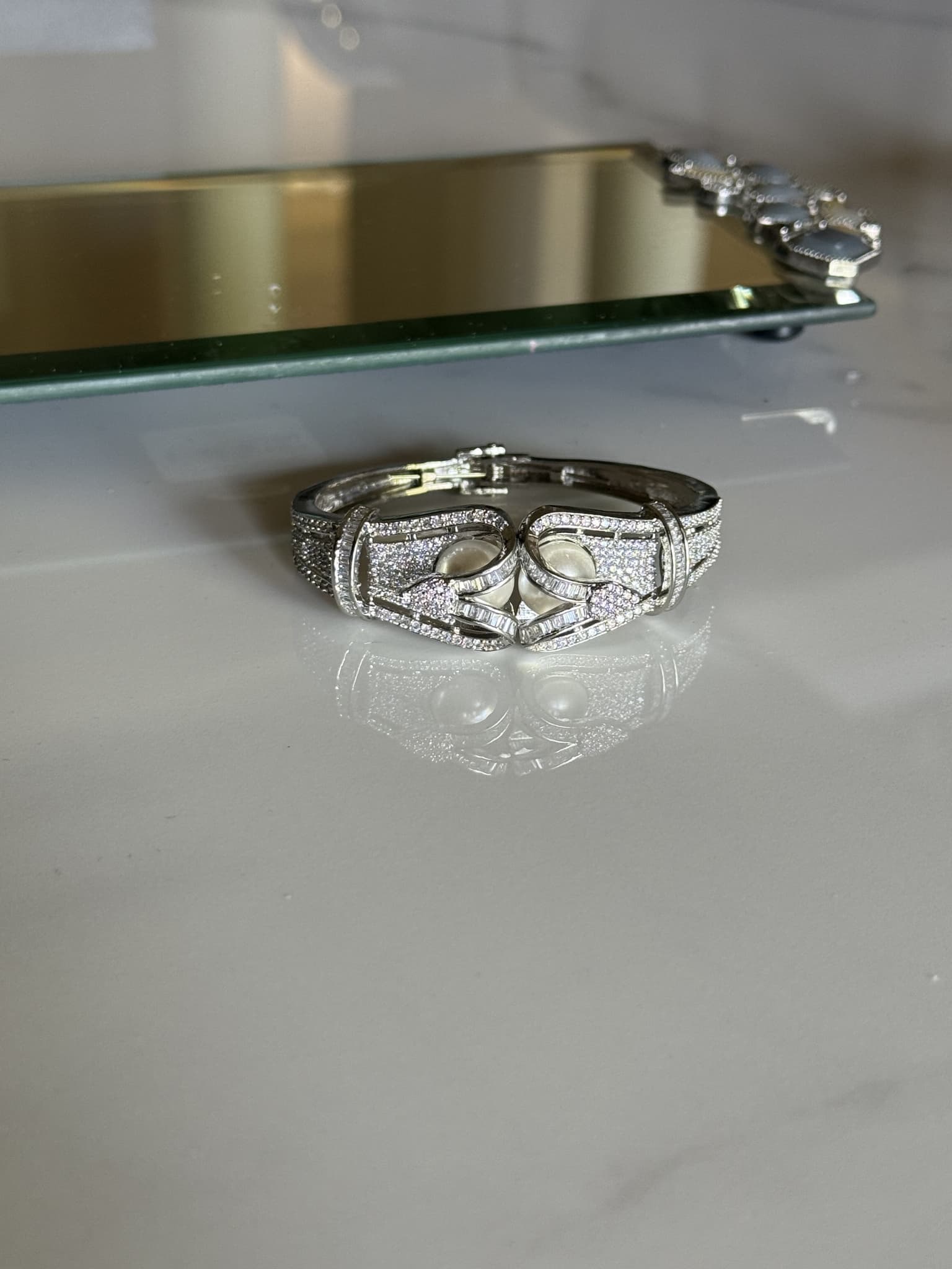 Pearl and Diamond Elegance Cuff