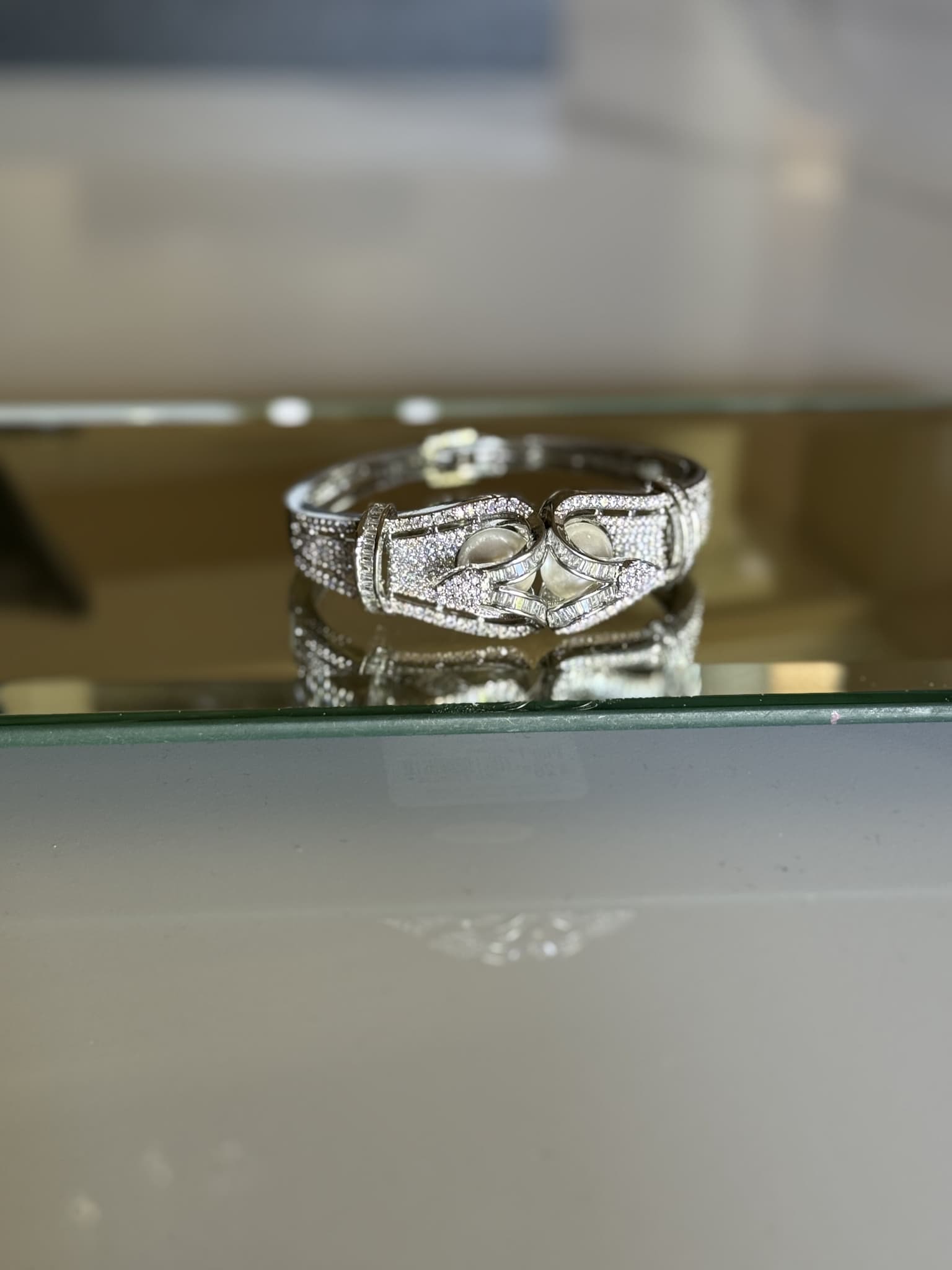 Pearl and Diamond Elegance Cuff