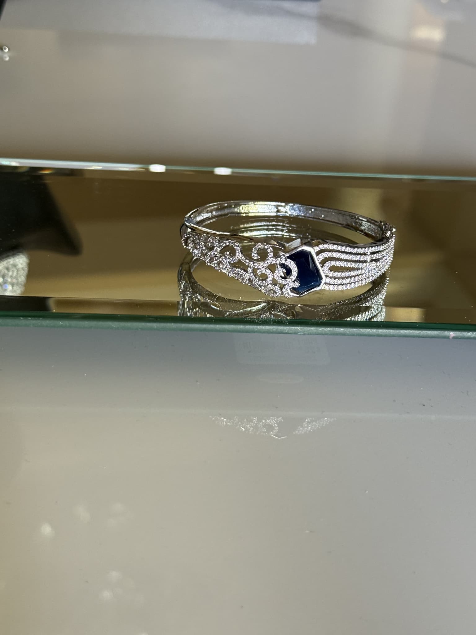 Sapphire and Diamond Filigree Cuff