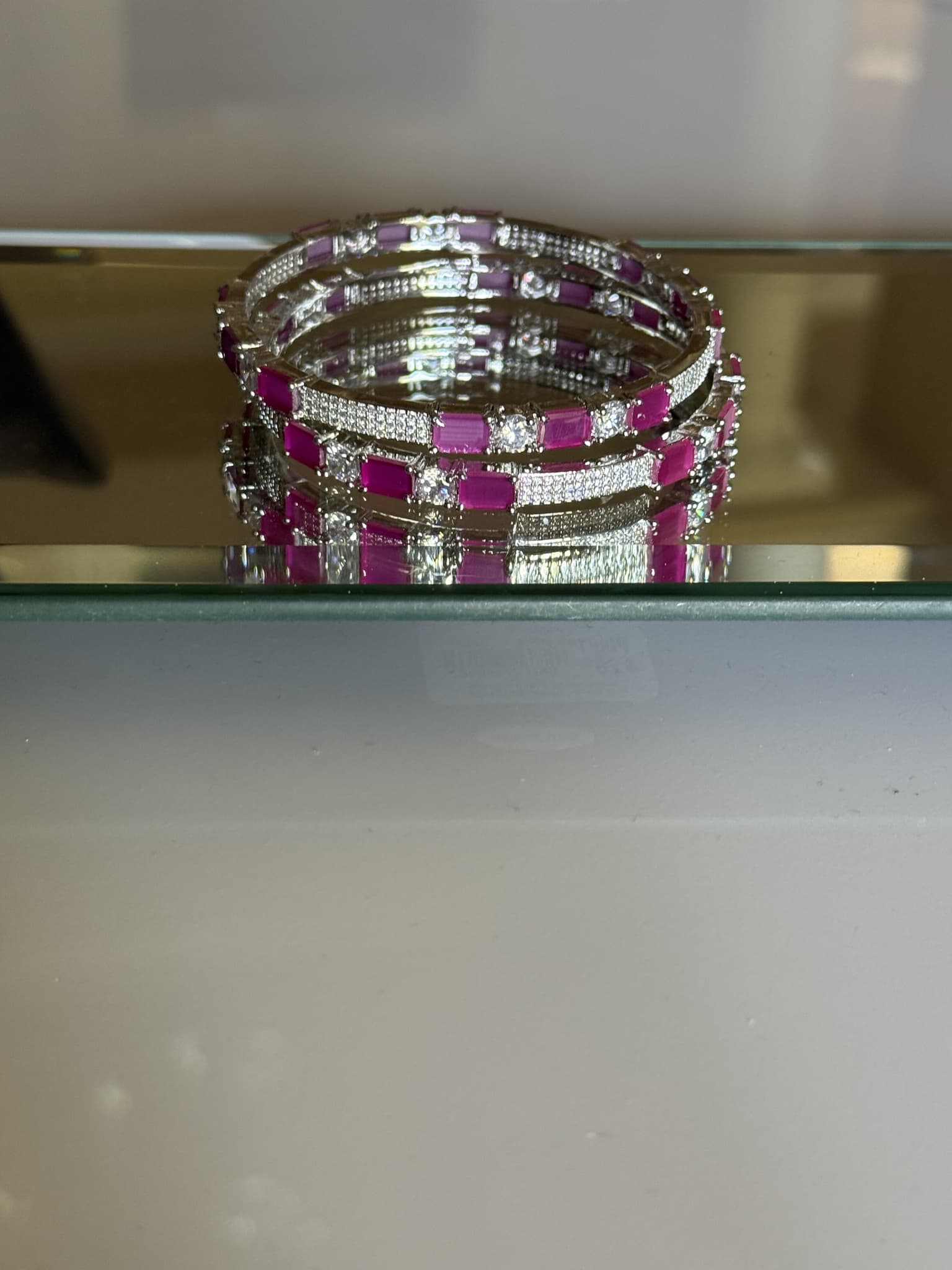 Ruby and Diamond Three-Row Bracelet