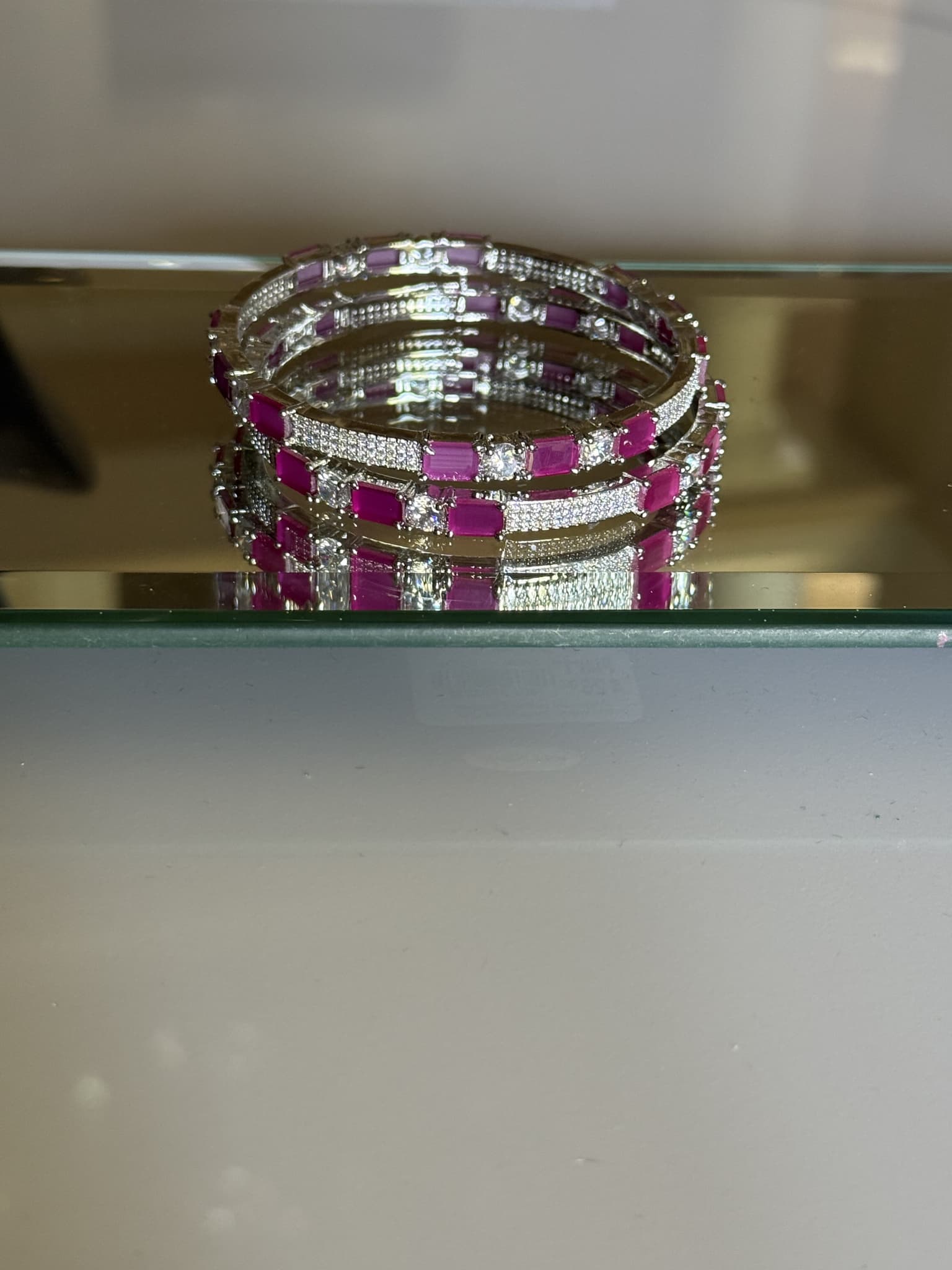 Ruby and Diamond Three-Row Bracelet