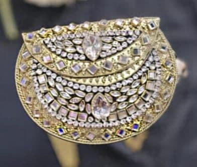 Gold Mirror Kundan Clutch