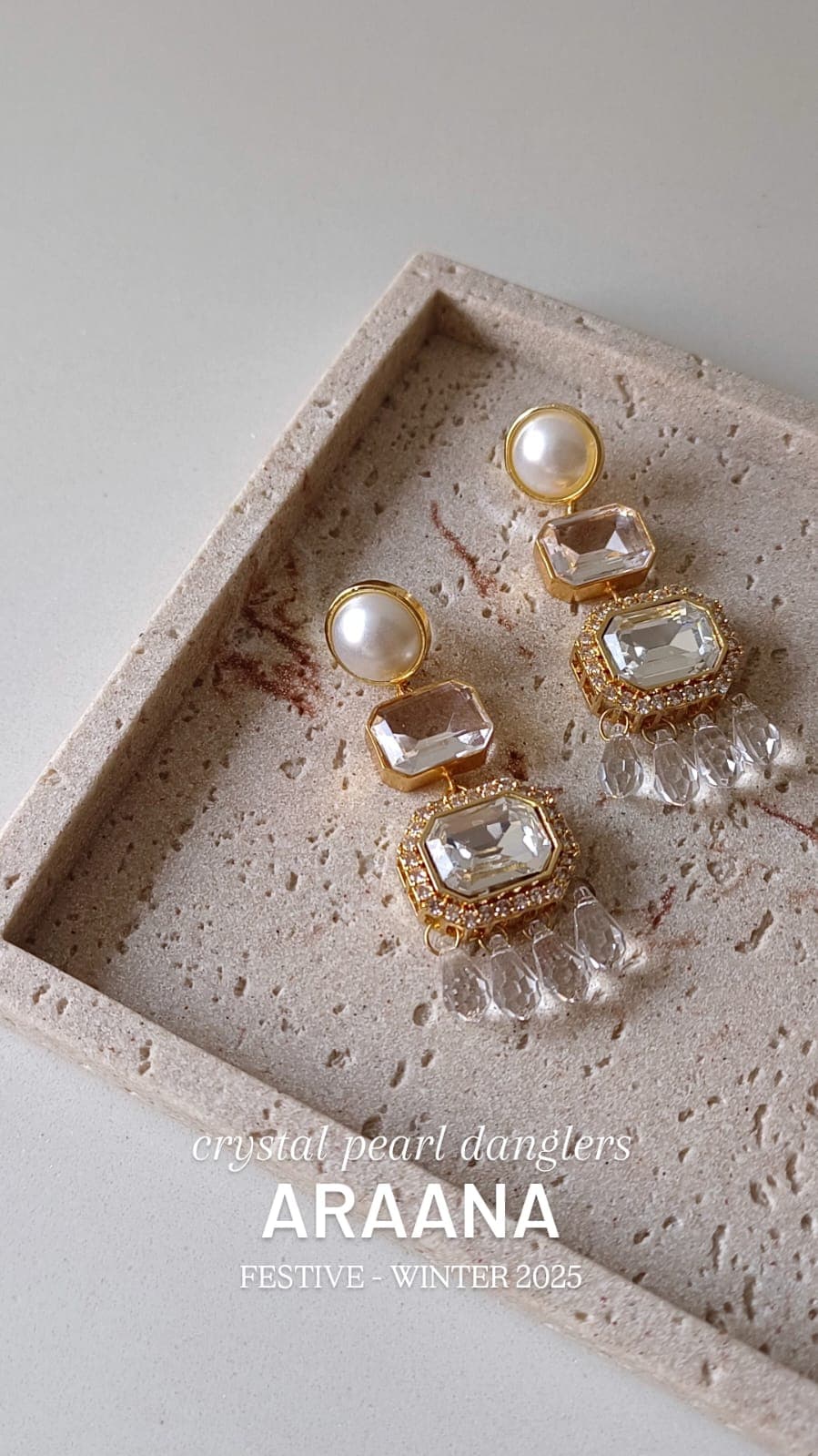 Long Crystal Drop Earrings