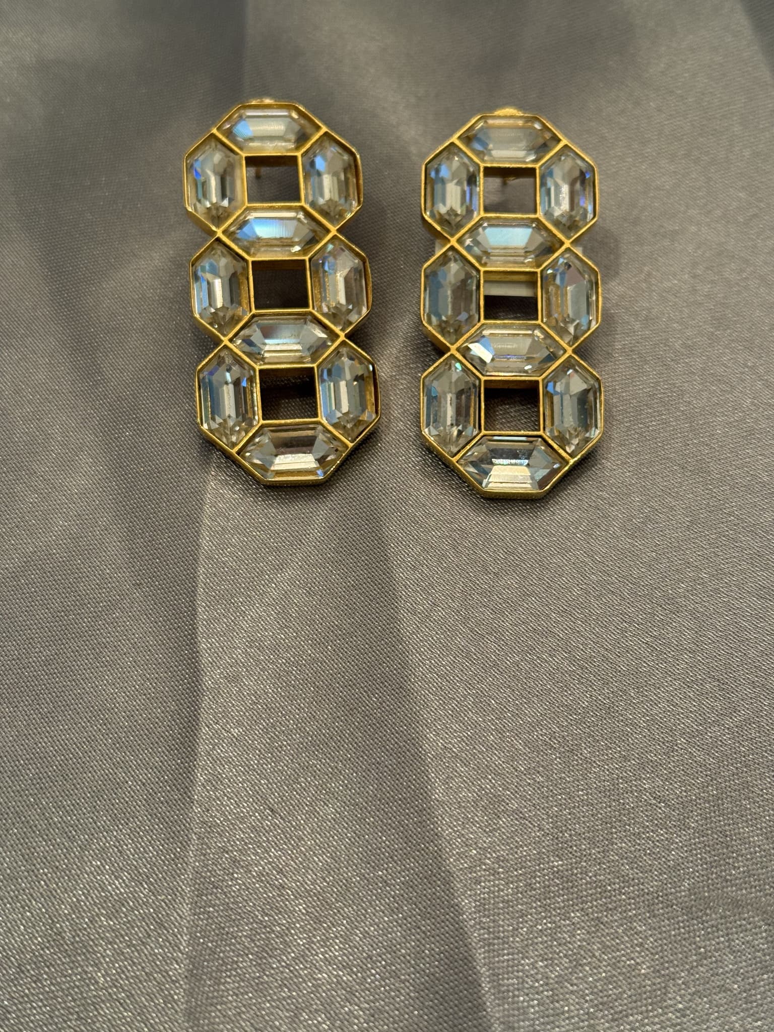 Mirror Octagon Drop Earrings