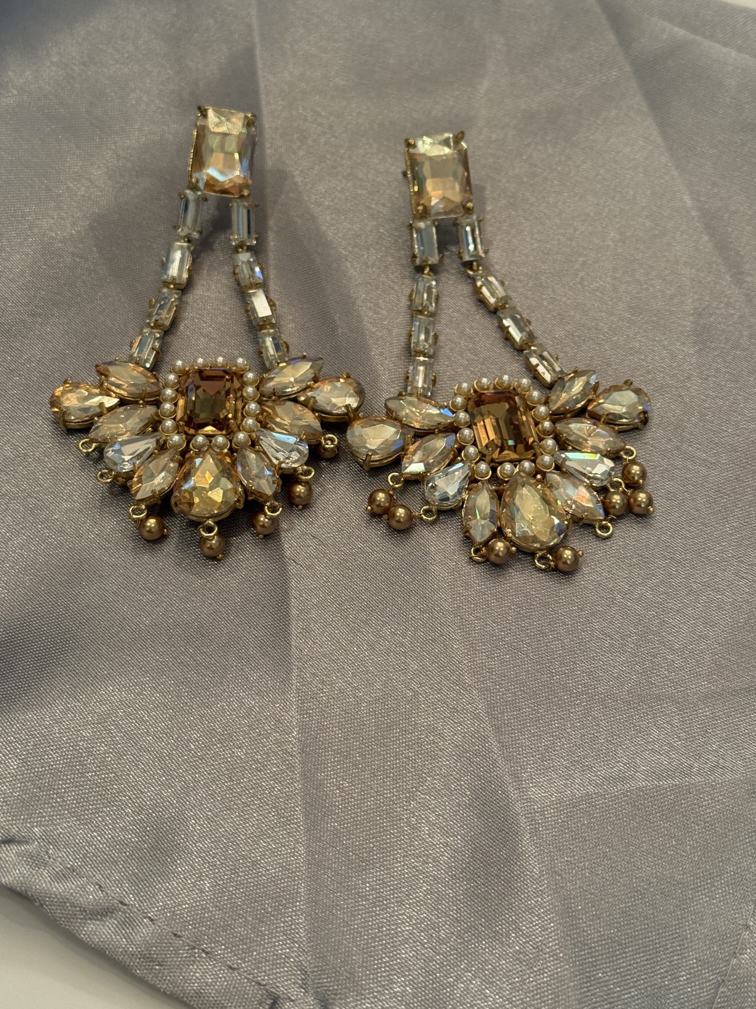 Kundan Fan Drop Earrings