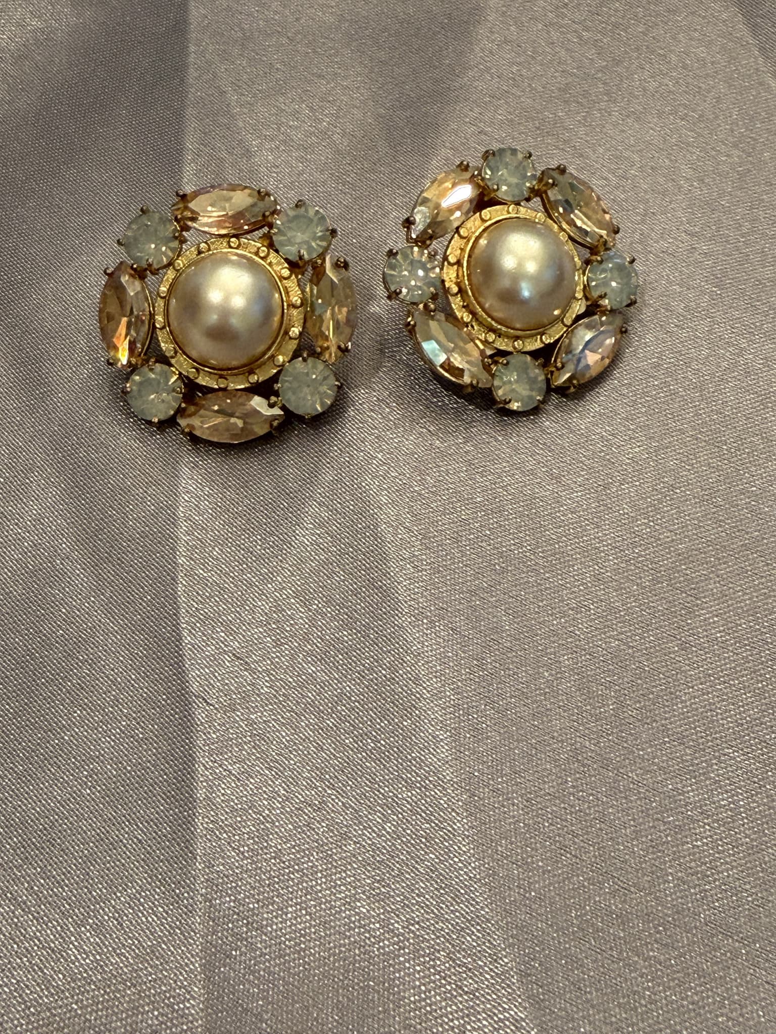 Pearl Medallion Stud Earrings