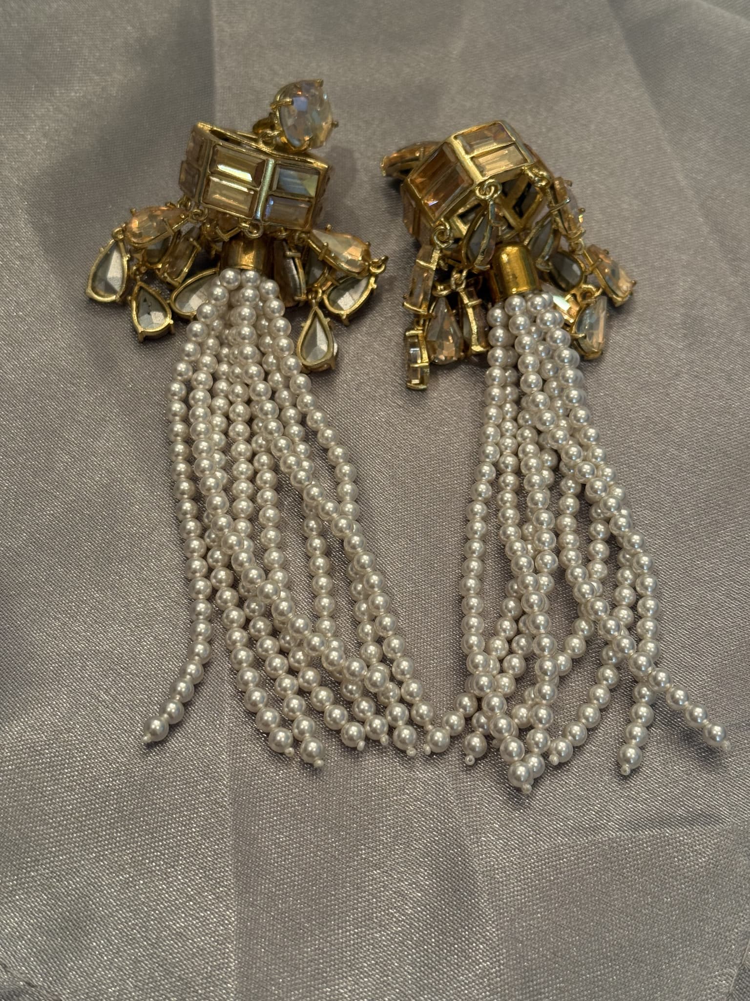 Pearl Cluster Chandelier Earrings