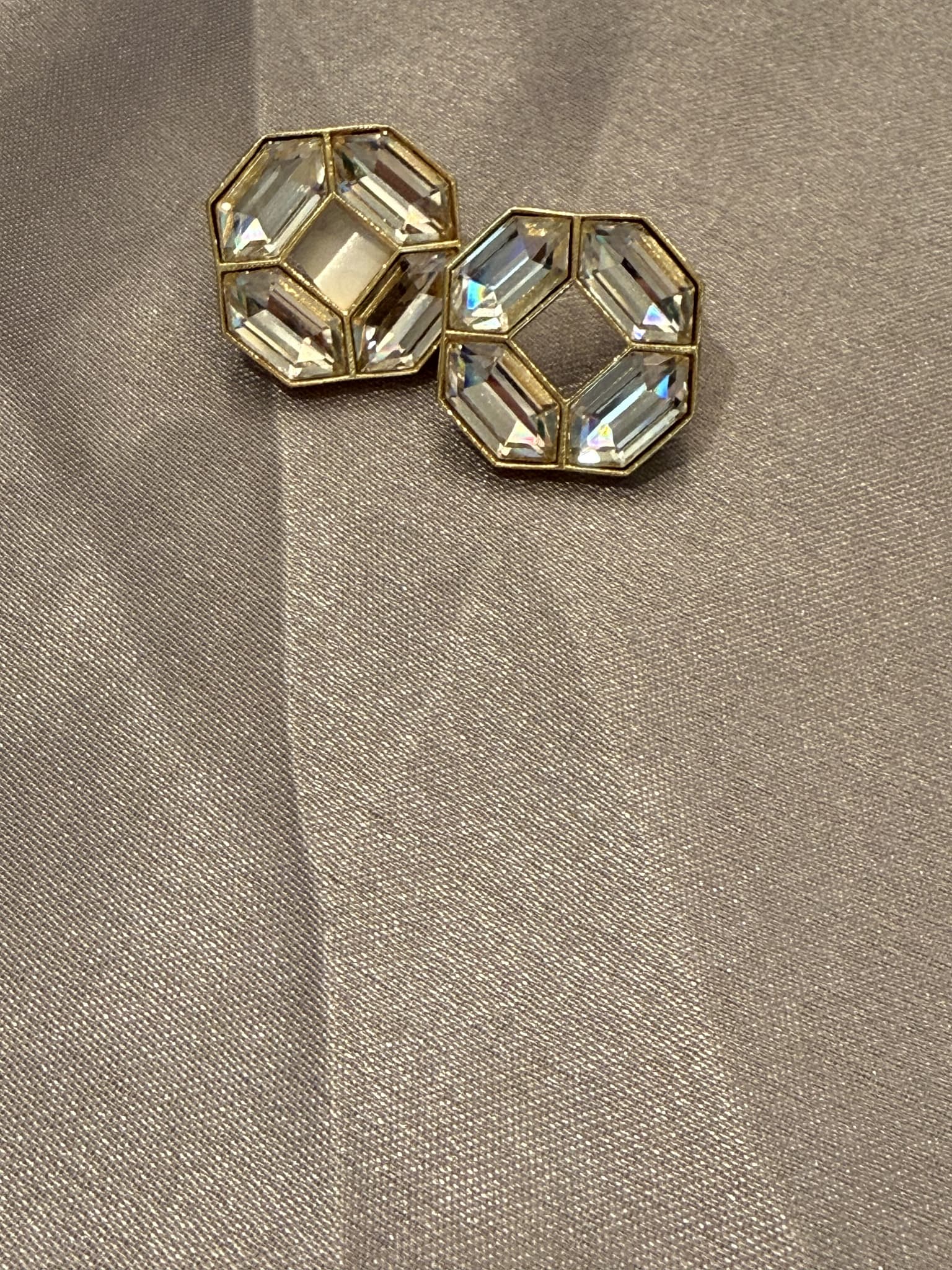 Mirror Hexagon Stud Earrings