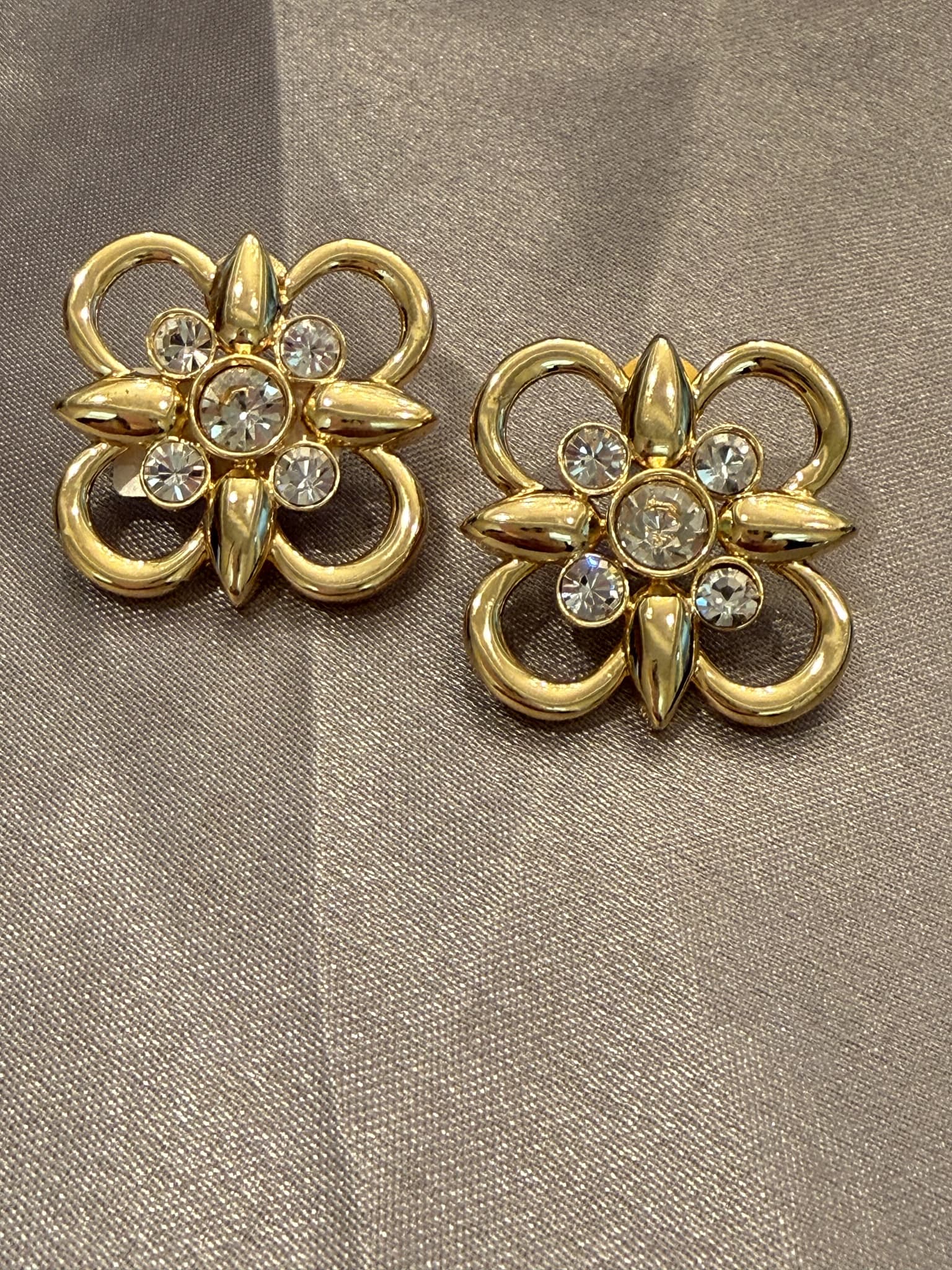 Gold Flower Stud Earrings
