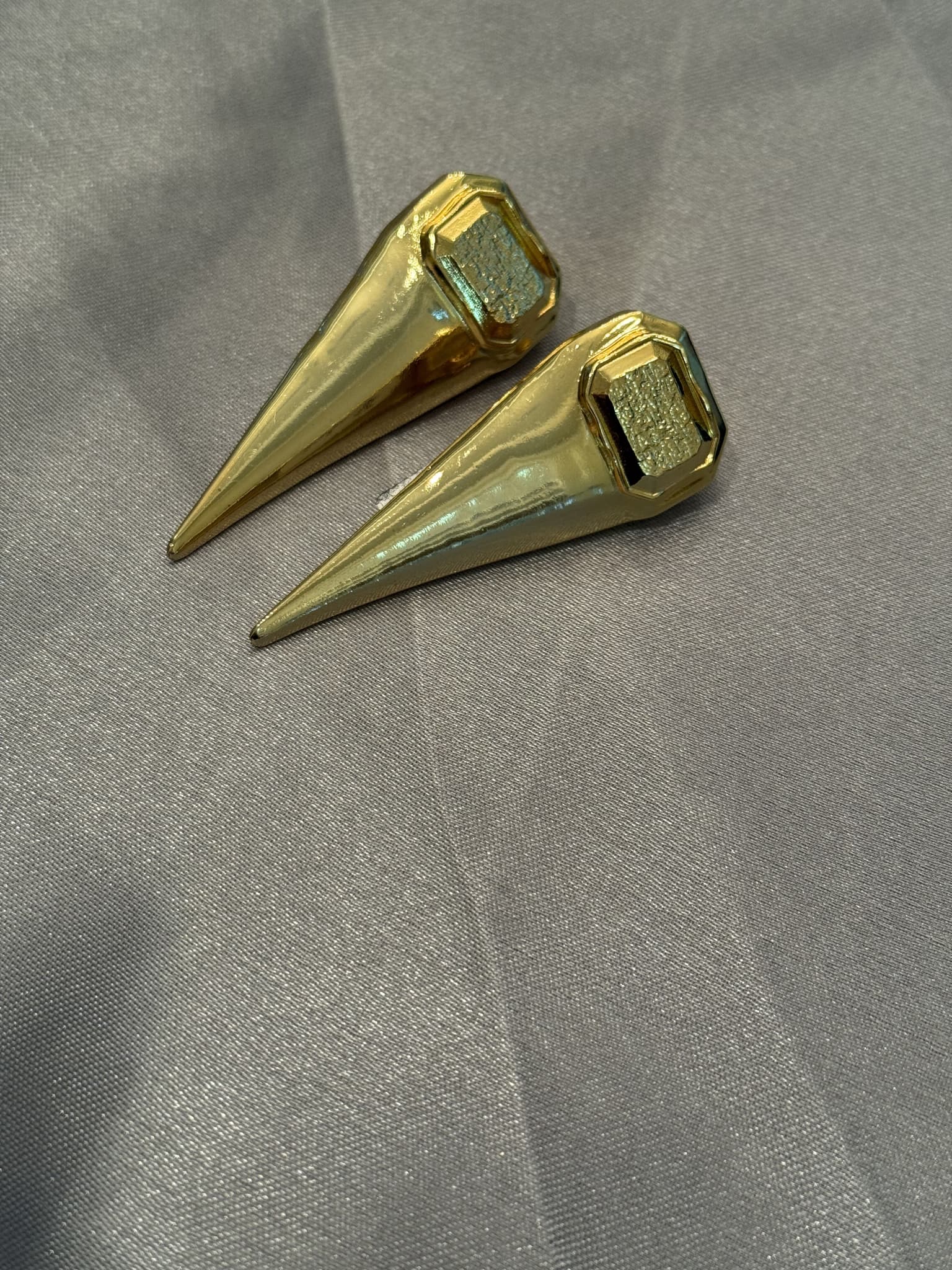Gold Geometric Spike Stud Earrings