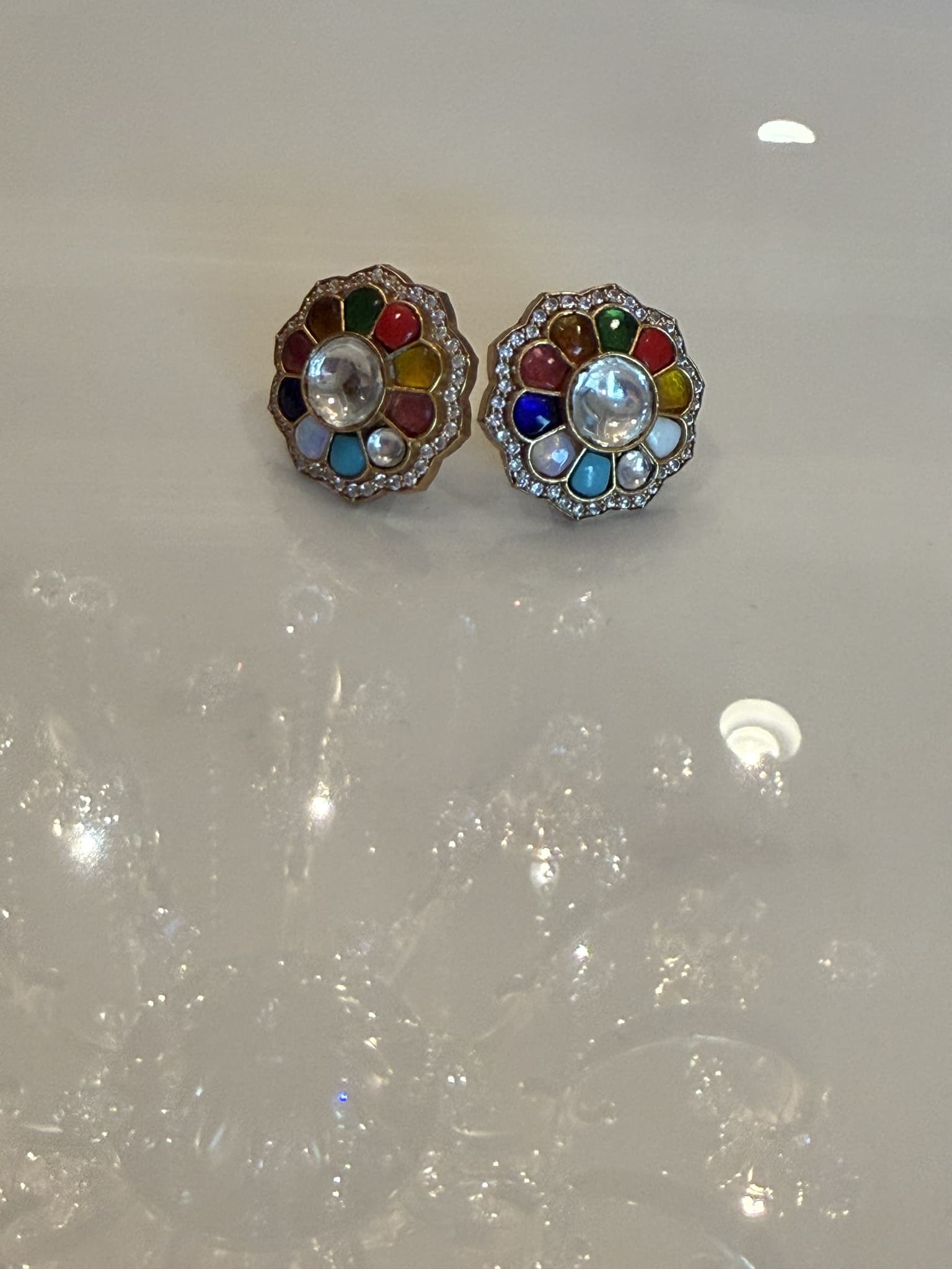 Multicolor Floral Stud Earrings