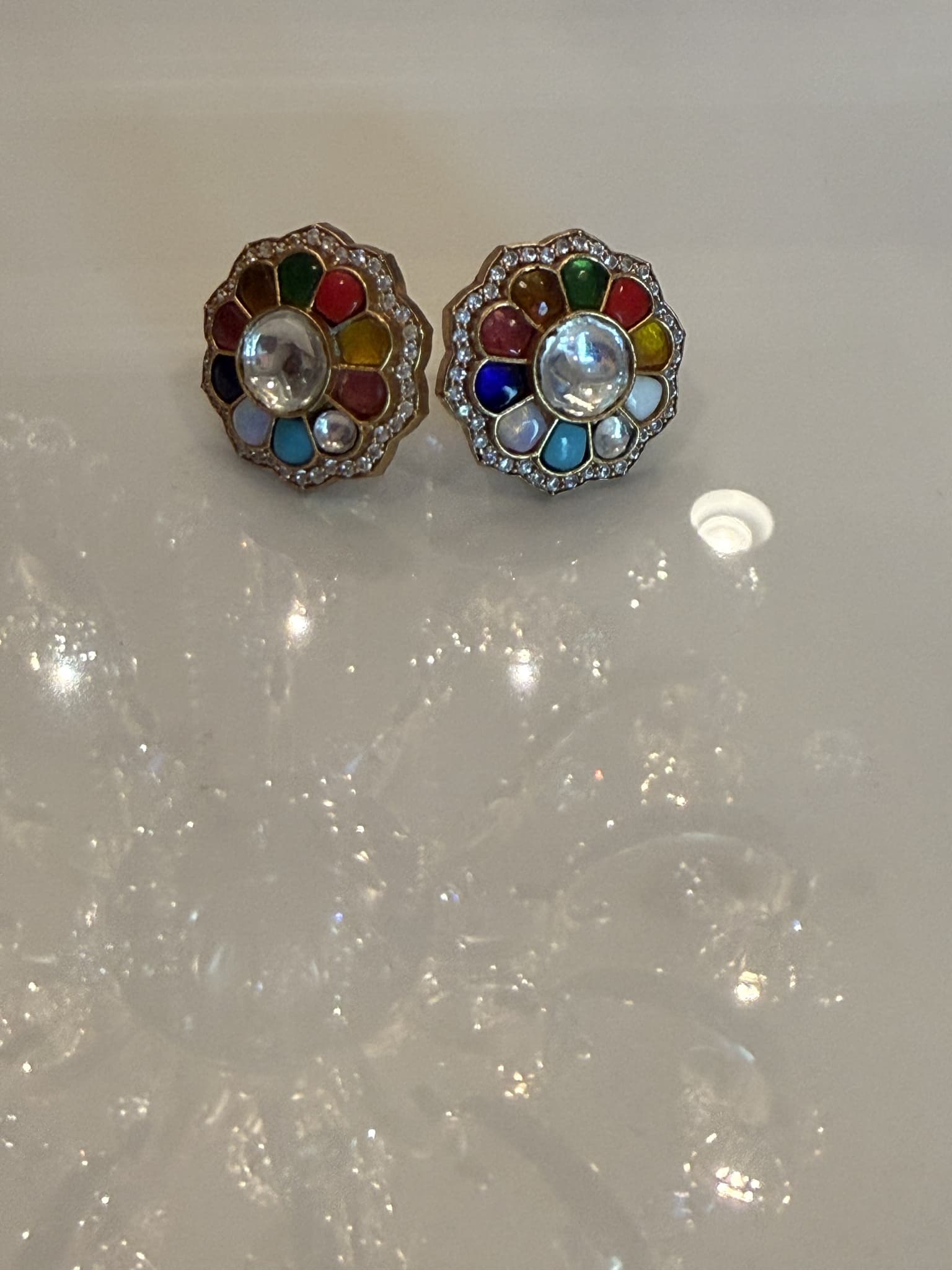Multicolor Floral Stud Earrings