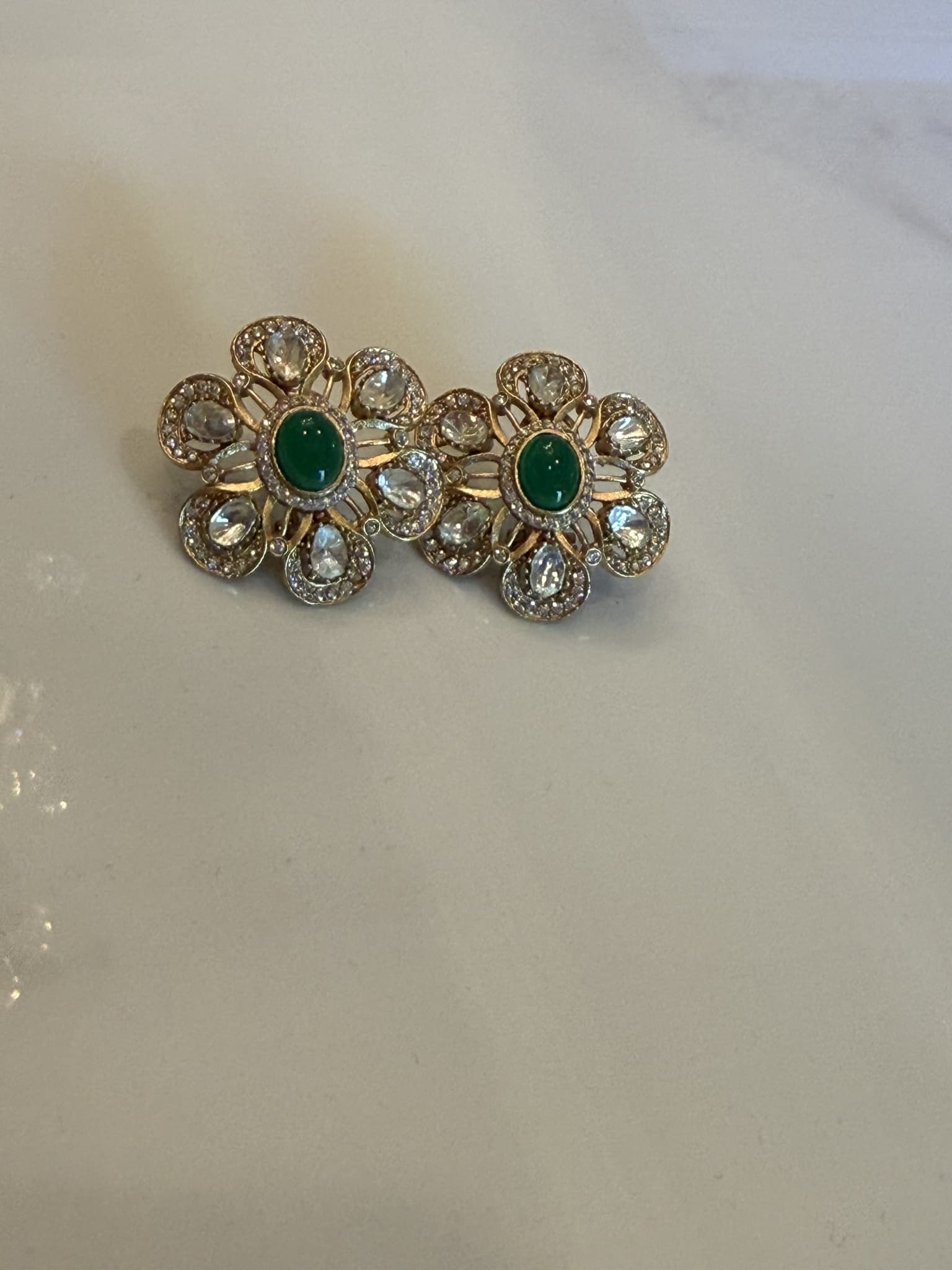 Kundan Floral Cluster Stud Earrings