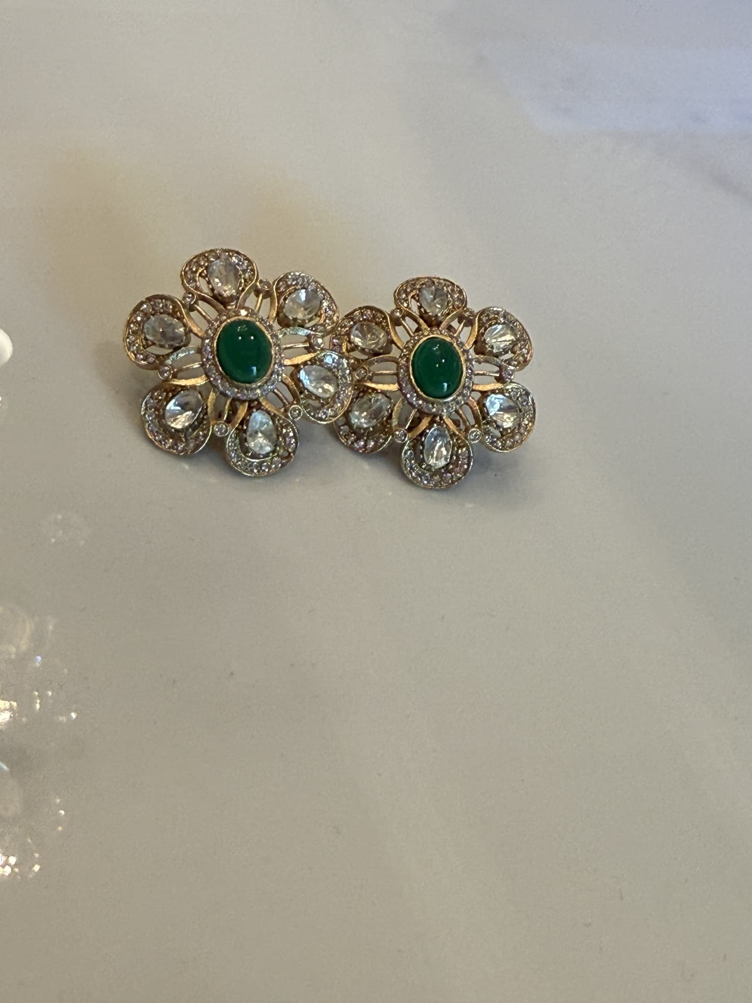 Kundan Floral Cluster Stud Earrings