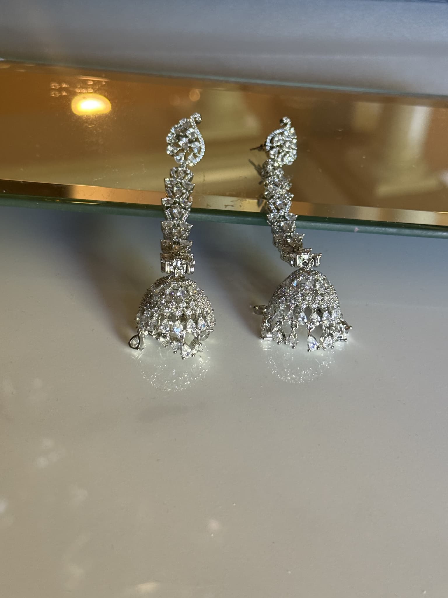 Diamond Cluster Jhumka Earrings