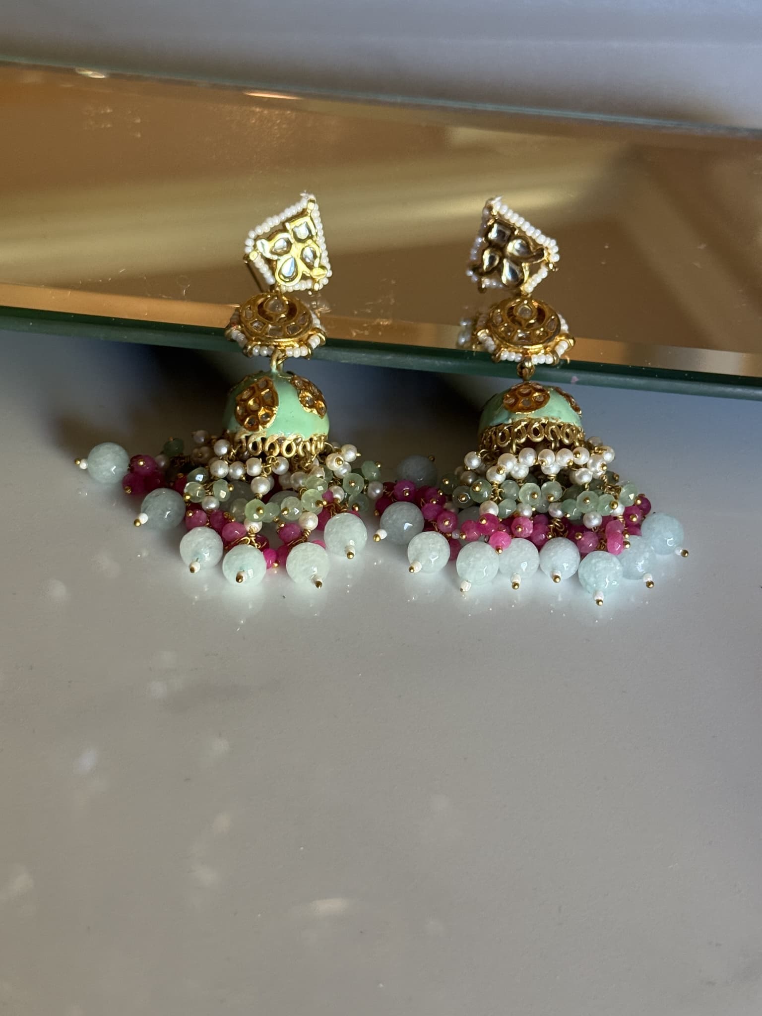 Diamond Cluster Jhumka Earrings
