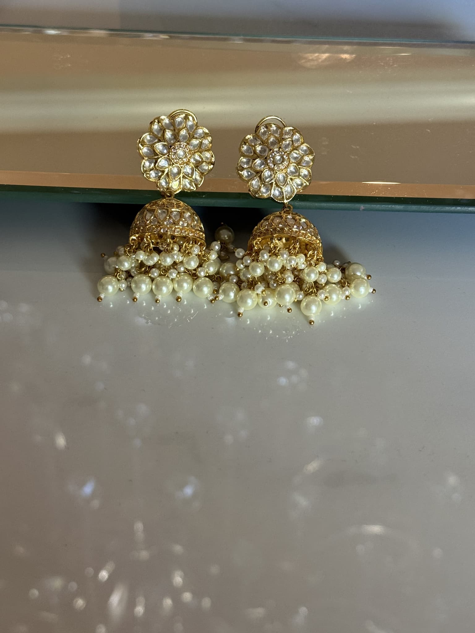 Classic Pearl Cluster Jhumka Earrings