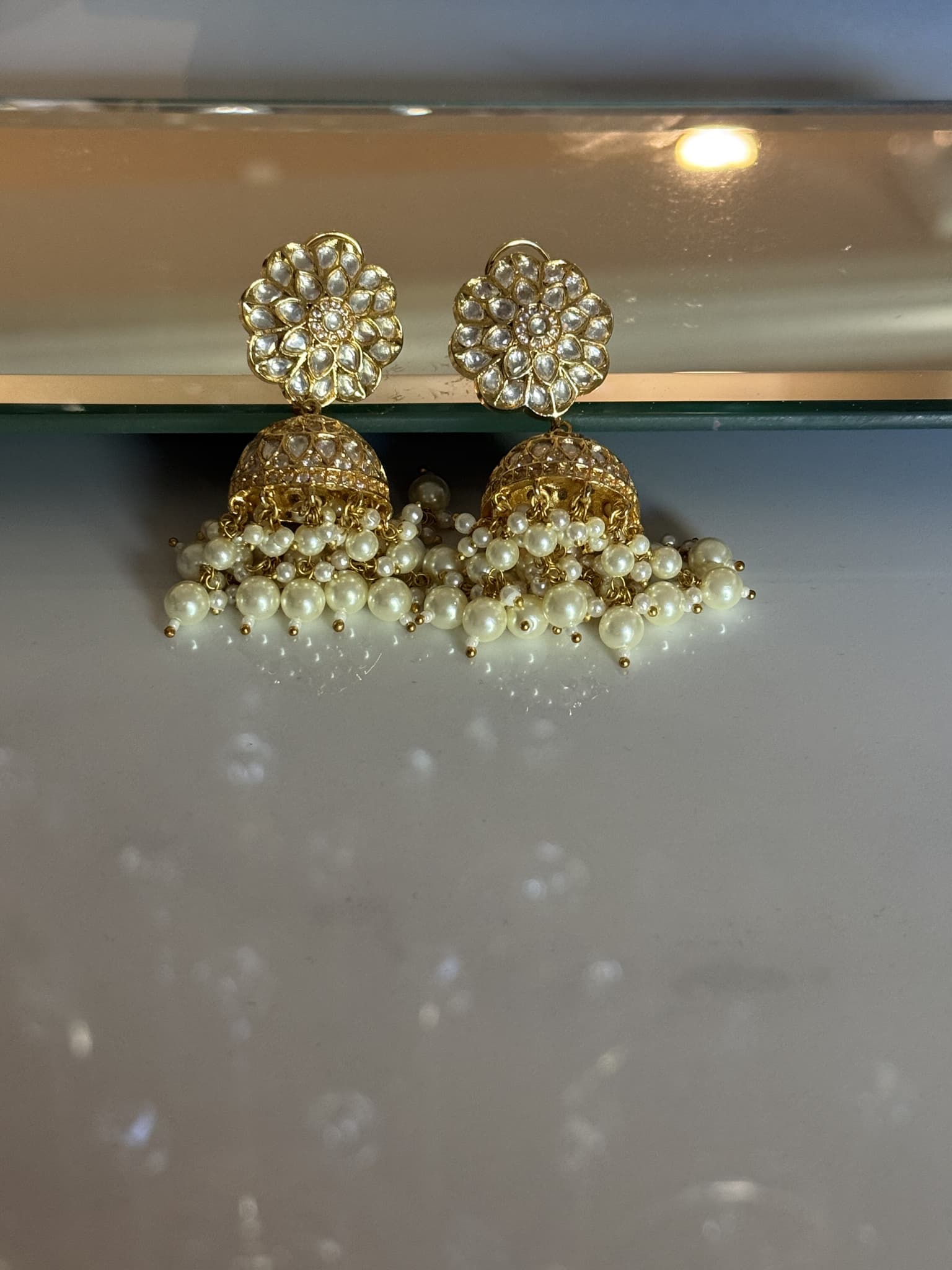 Classic Pearl Cluster Jhumka Earrings