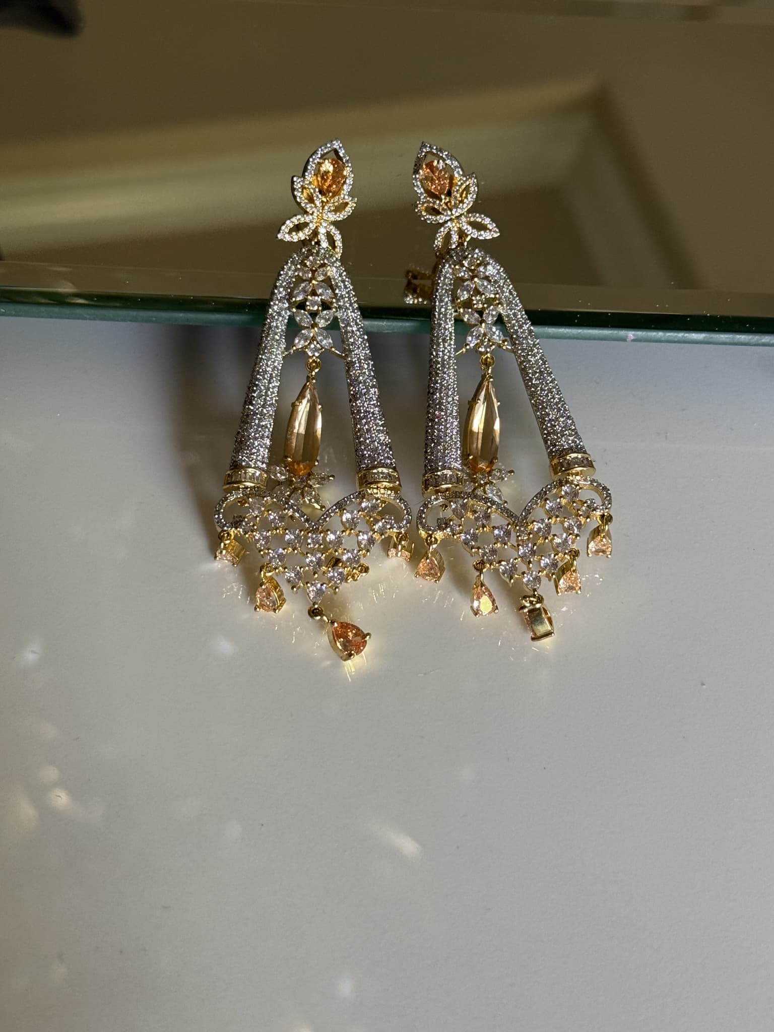 Champagne Drop Chandelier Earrings