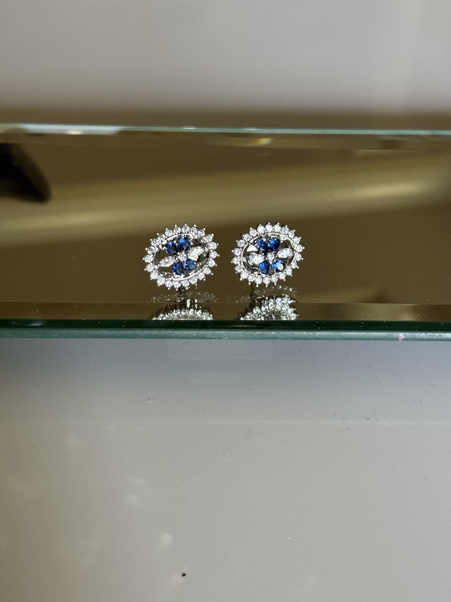 Sapphire Halo Stud Earrings