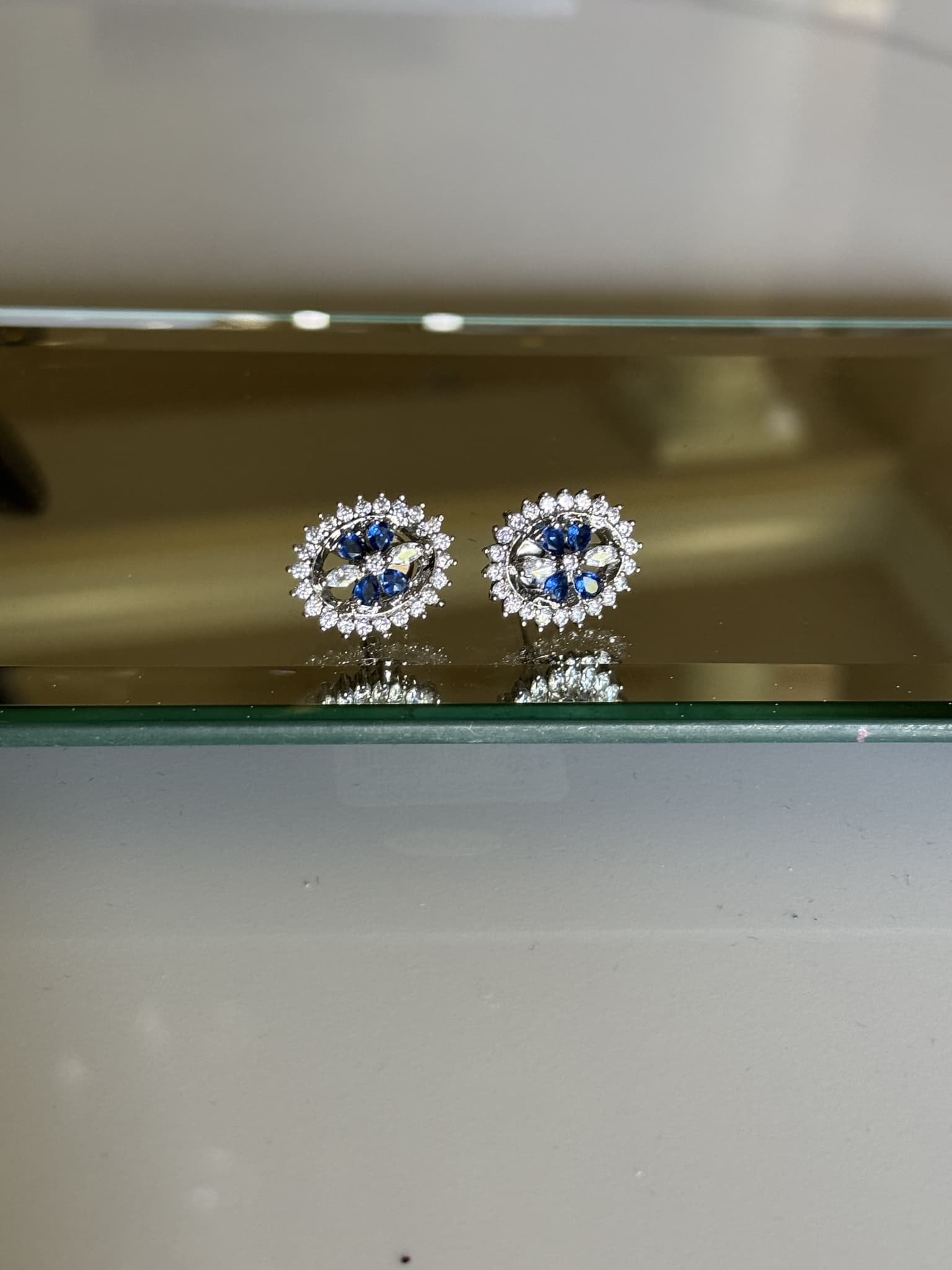 Sapphire Halo Stud Earrings